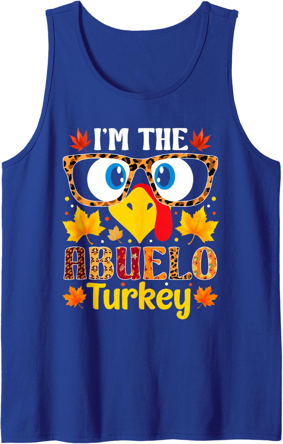 I'm The Abuelo Turkey Thanksgiving Family Matching Sleeveless Tank Top - Royal Blue
