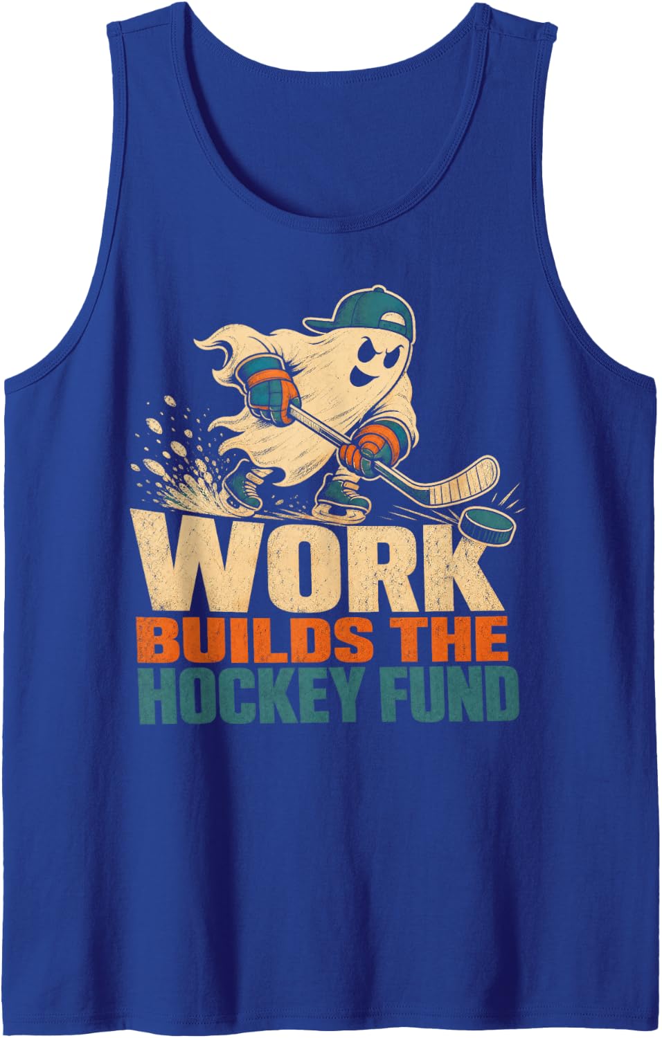 Work Builds The Hockey Fund Hockey Player Goalie Sleeveless Tank Top - Royal Blue