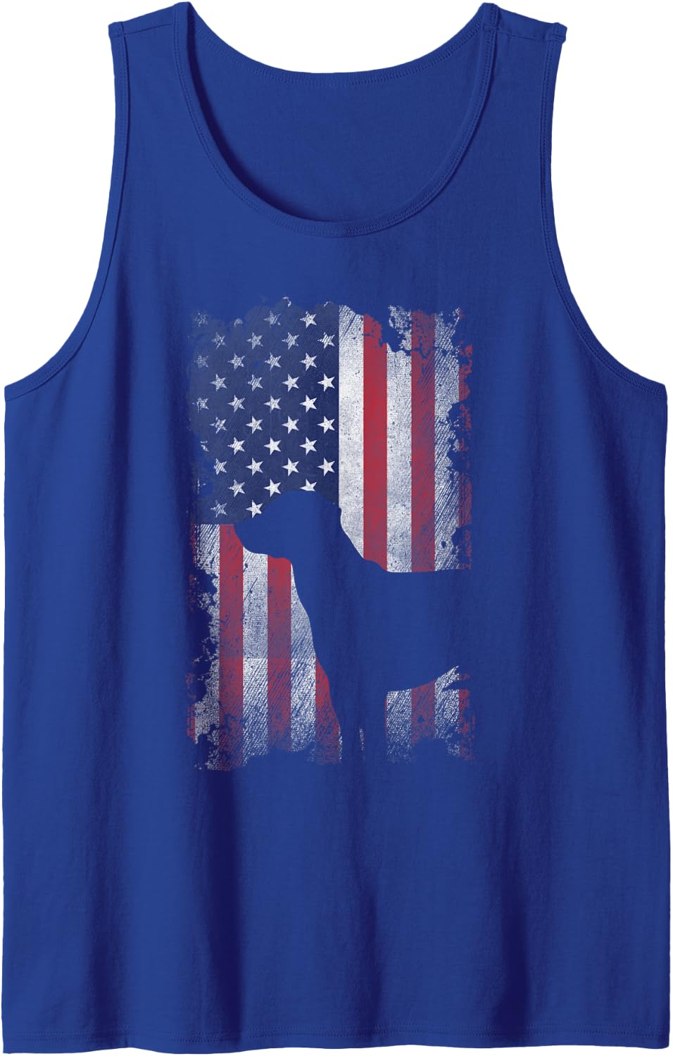 Patriotic Black Lab American Flag USA Dog Lover Tank Top - Royal Blue