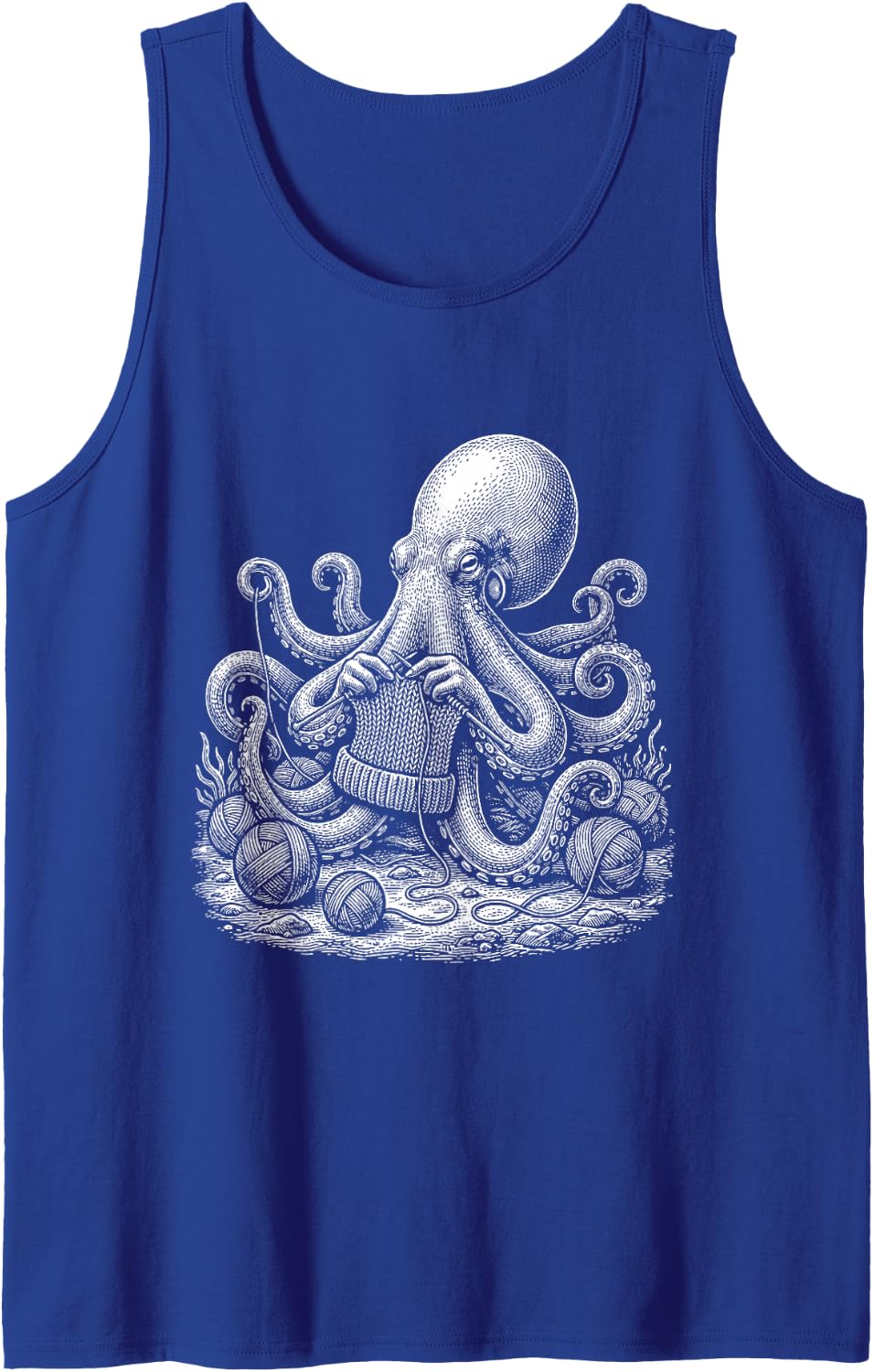 Crocheting Octopus - Crocheter Crochet Lover Needlework Sleeveless Tank Top - Royal Blue