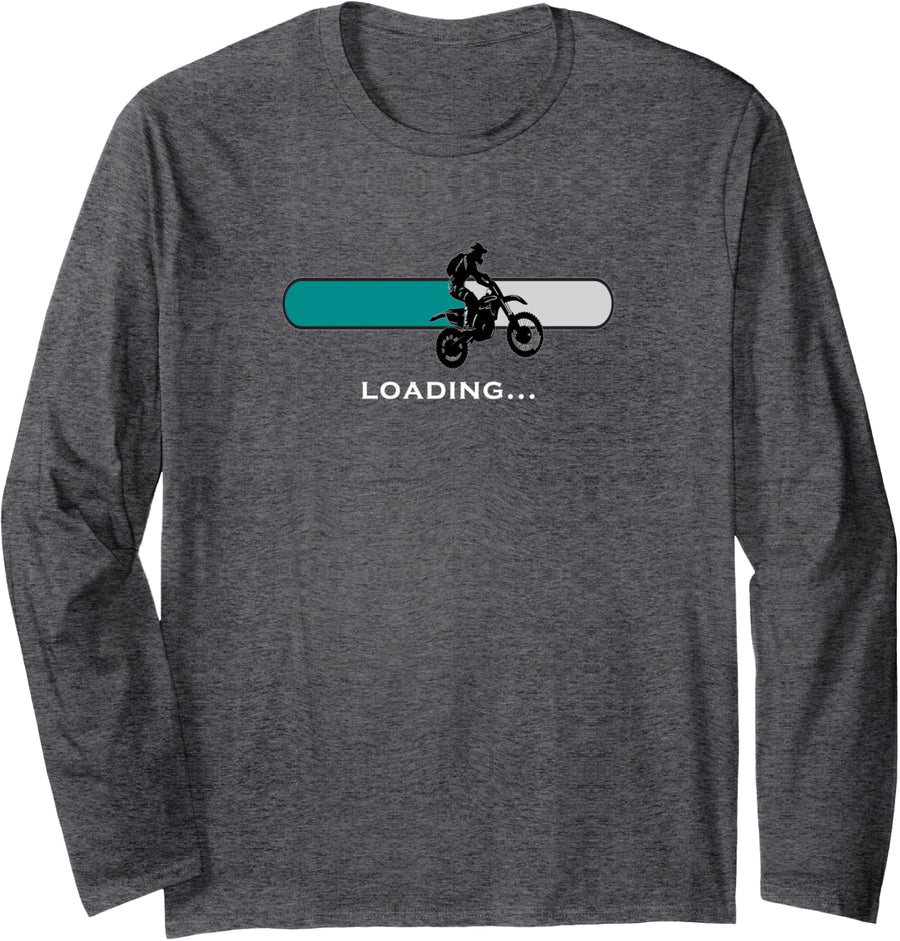 motocross dirt bike loading apparel Long Sleeve T-Shirt - Adult Unisex Dark Heather Grey