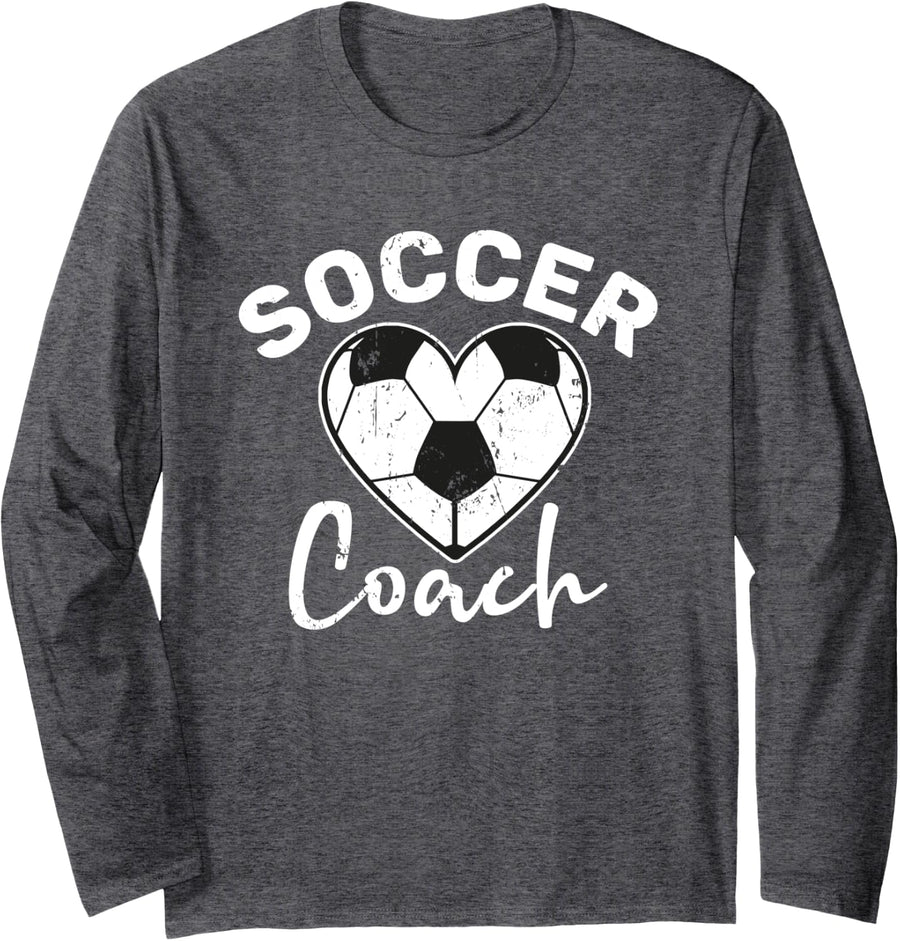 Soccer Coach for women Long Sleeve T-Shirt - Adult Unisex Dark Heather Grey