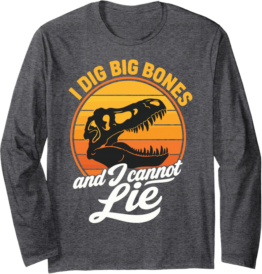 Funny Paleontology Geology Field Trips Paleontologist Long Sleeve T-Shirt - Adult Unisex Dark Heather Grey