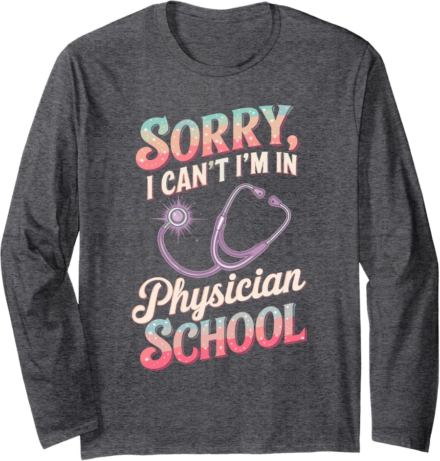 Physician School Medical Assistants PA Physician Assistant Long Sleeve T-Shirt - Adult Unisex Dark Heather Grey