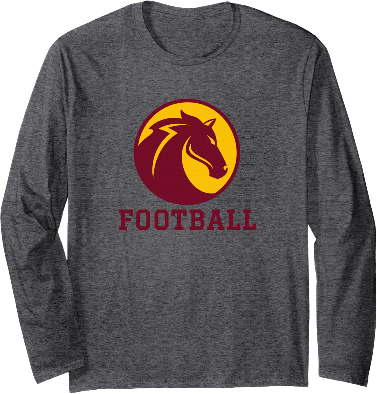 Arts & College Preparatory Logo Football Long Sleeve T-Shirt - Adult Unisex Dark Heather Grey