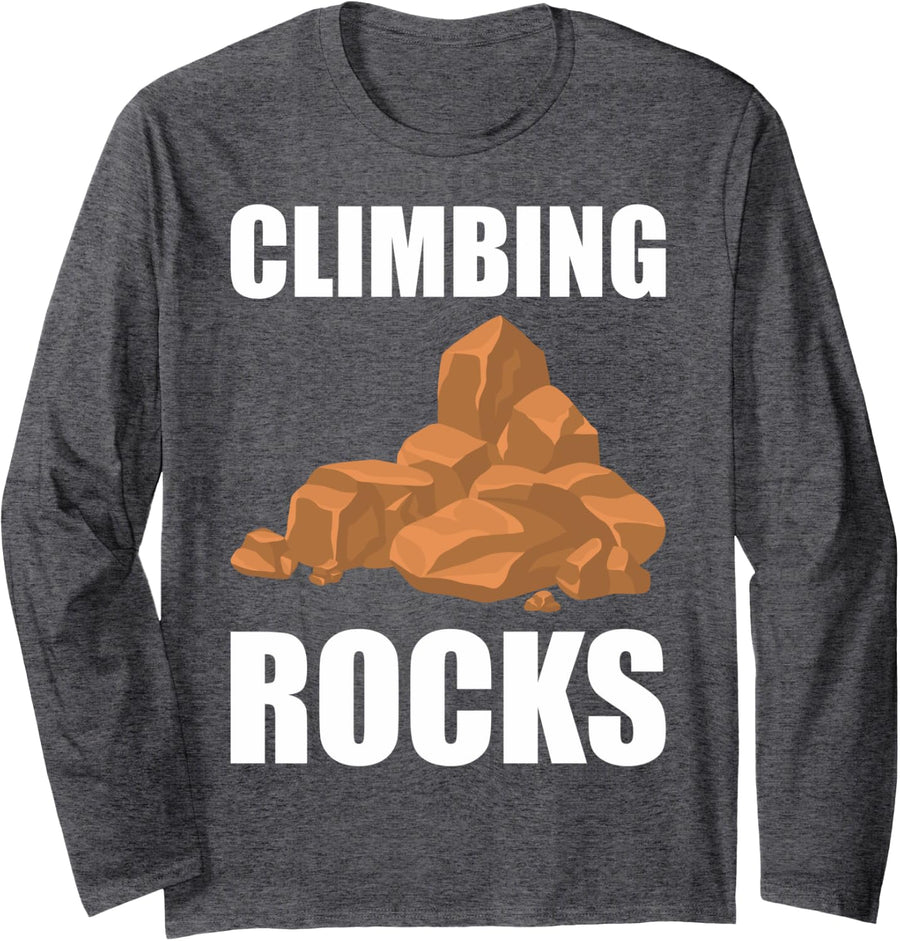 Climbers Mountain Climbers Rock Climbing Rocks Rock Climbers Long Sleeve T-Shirt - Adult Unisex Dark Heather Grey