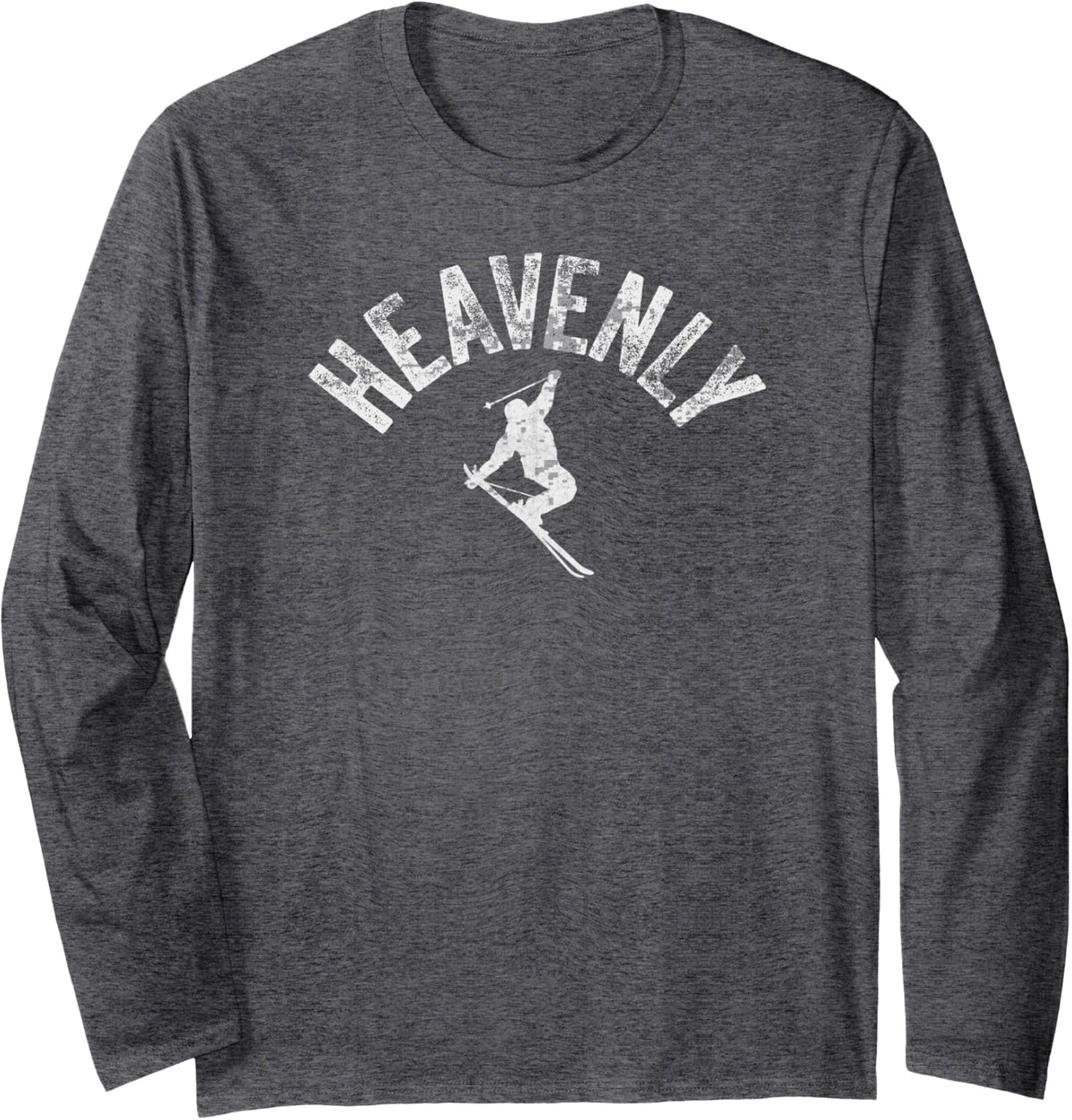Ski Heavenly Vintage California Skiing Cool Cali Skier Gear Long Sleeve T-Shirt - Adult Unisex Dark Heather Grey