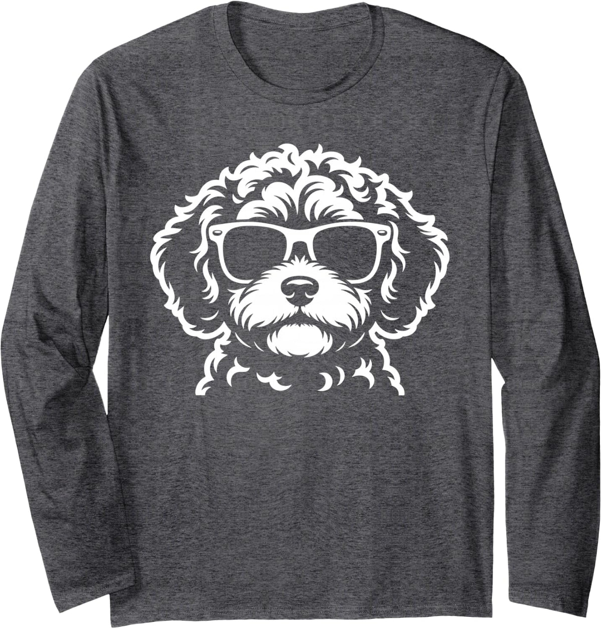 Cool Cavapoo Design for Men Women Cavoodle Cavapoo Lovers Long Sleeve T-Shirt - Adult Unisex Dark Heather Grey