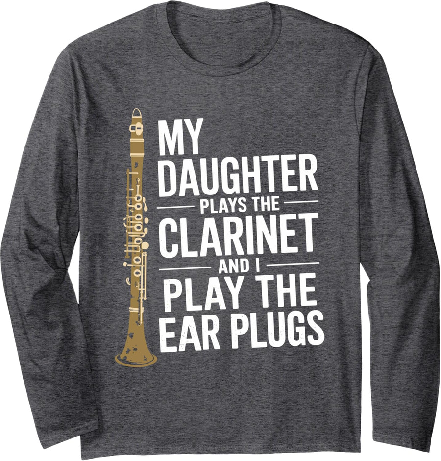 Orchestra clarinetist design for clarinet instrument player Long Sleeve T-Shirt - Adult Unisex Dark Heather Grey