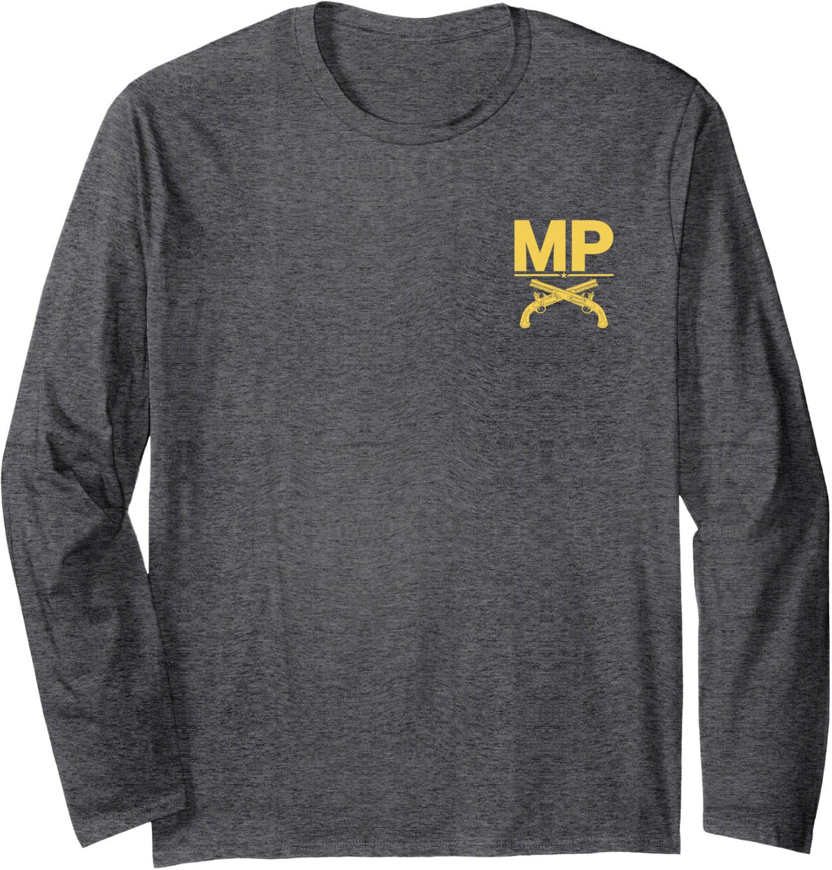 MP MILITARY POLICE CORPS US ARMY Long Sleeve T-Shirt - Adult Unisex Dark Heather Grey