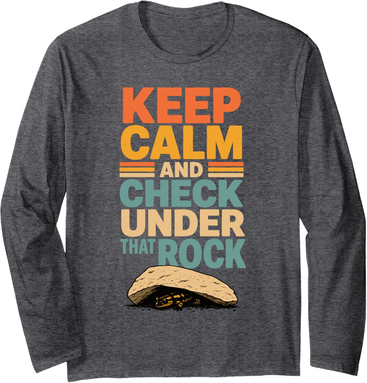 Vintage Herping Amphibian Field Herper Reptile Long Sleeve T-Shirt - Adult Unisex Dark Heather Grey