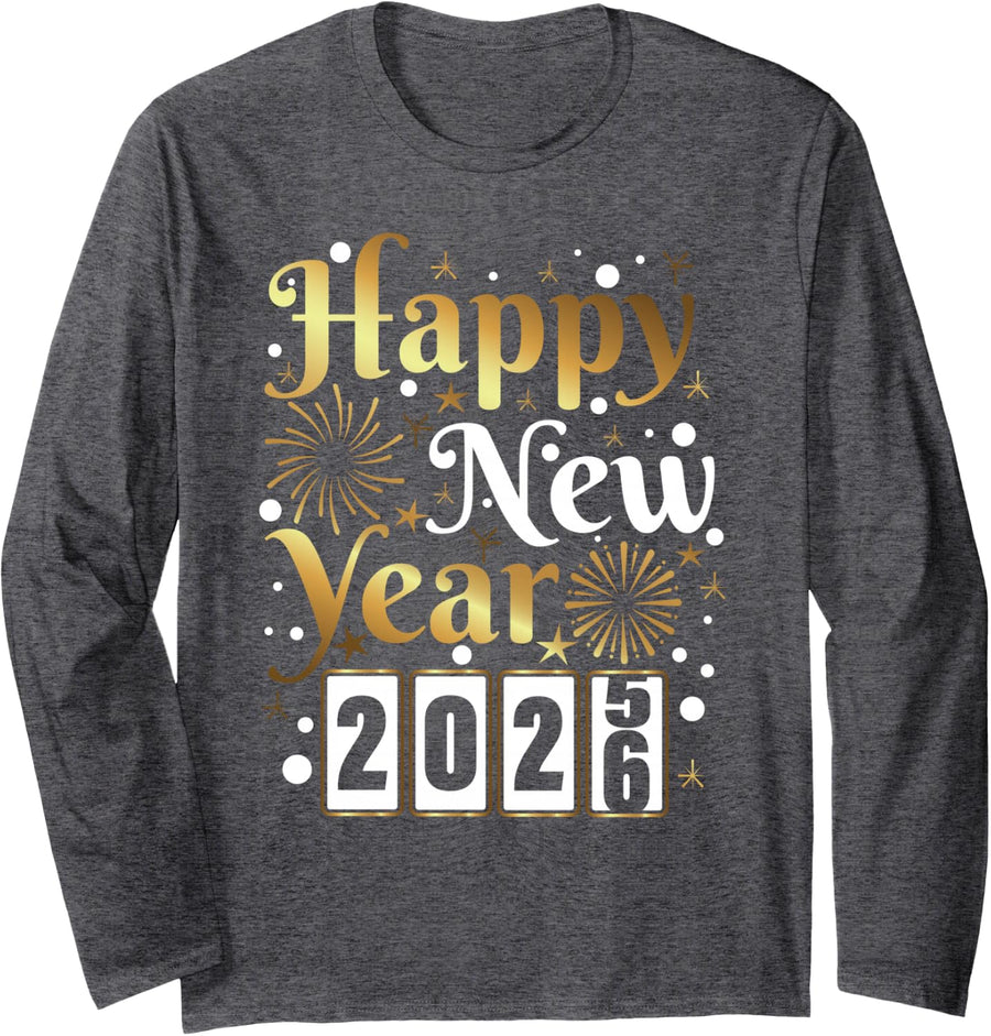 Happy New Year 2026 Years Eve Party Family Matching Long Sleeve T-Shirt - Adult Unisex Dark Heather Grey