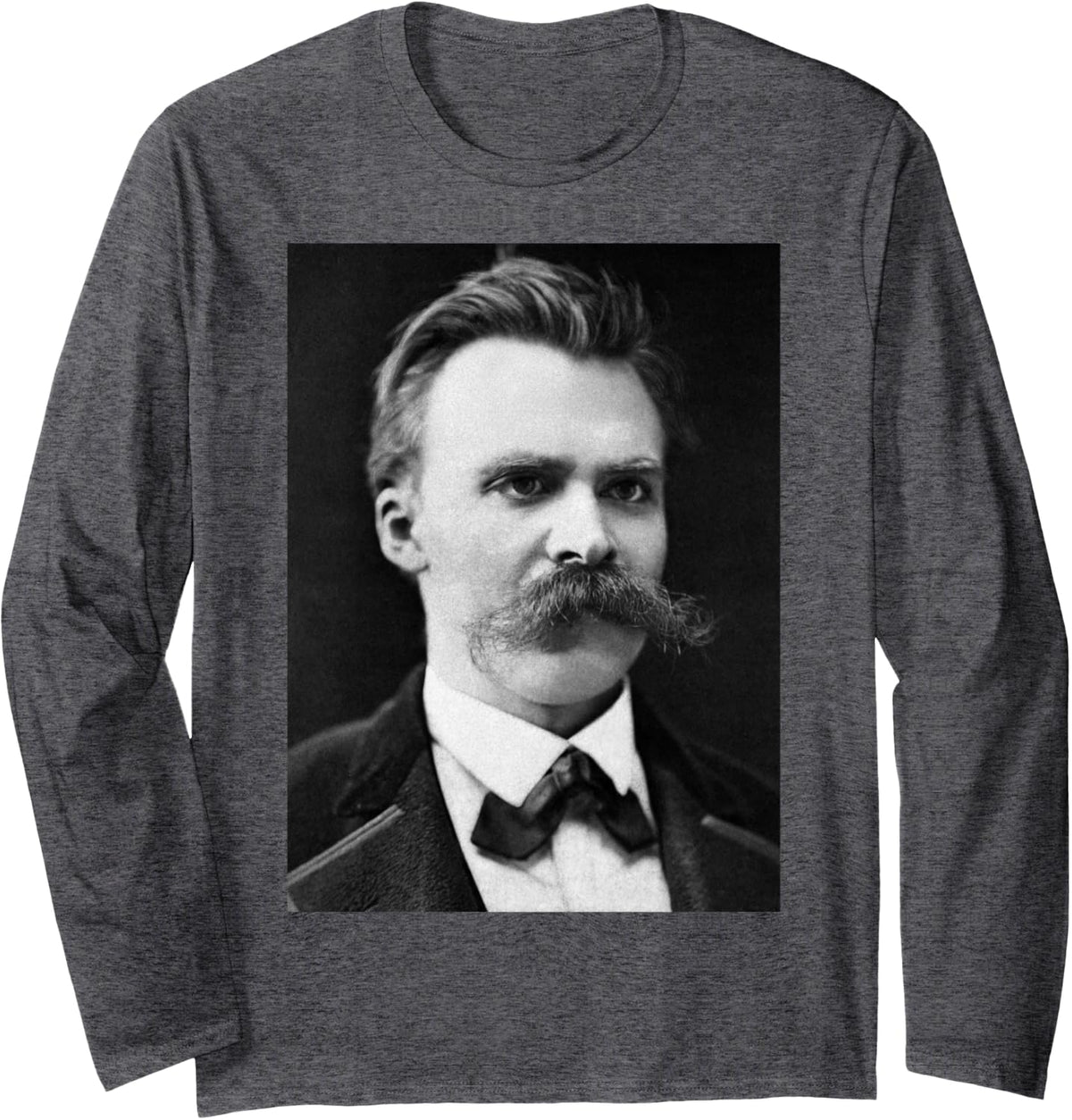 Friedrich Nietzsche Philosopher Philosophy Thinker Morality Long Sleeve T-Shirt - Adult Unisex Dark Heather Grey