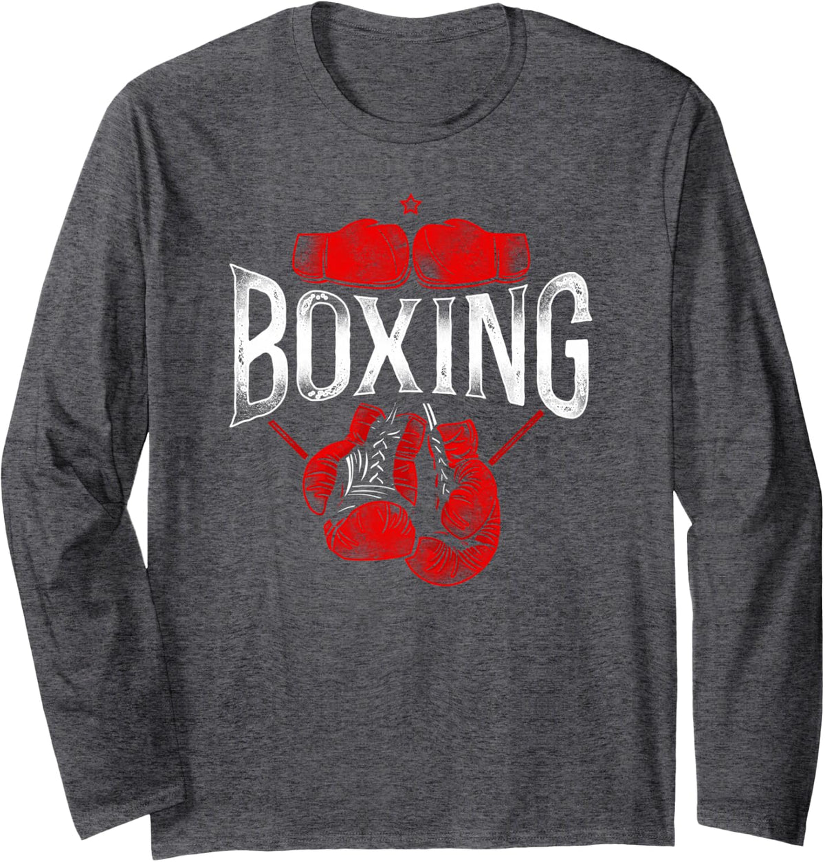 Boxing Vintage Boxing Long Sleeve T-Shirt - Adult Unisex Dark Heather Grey