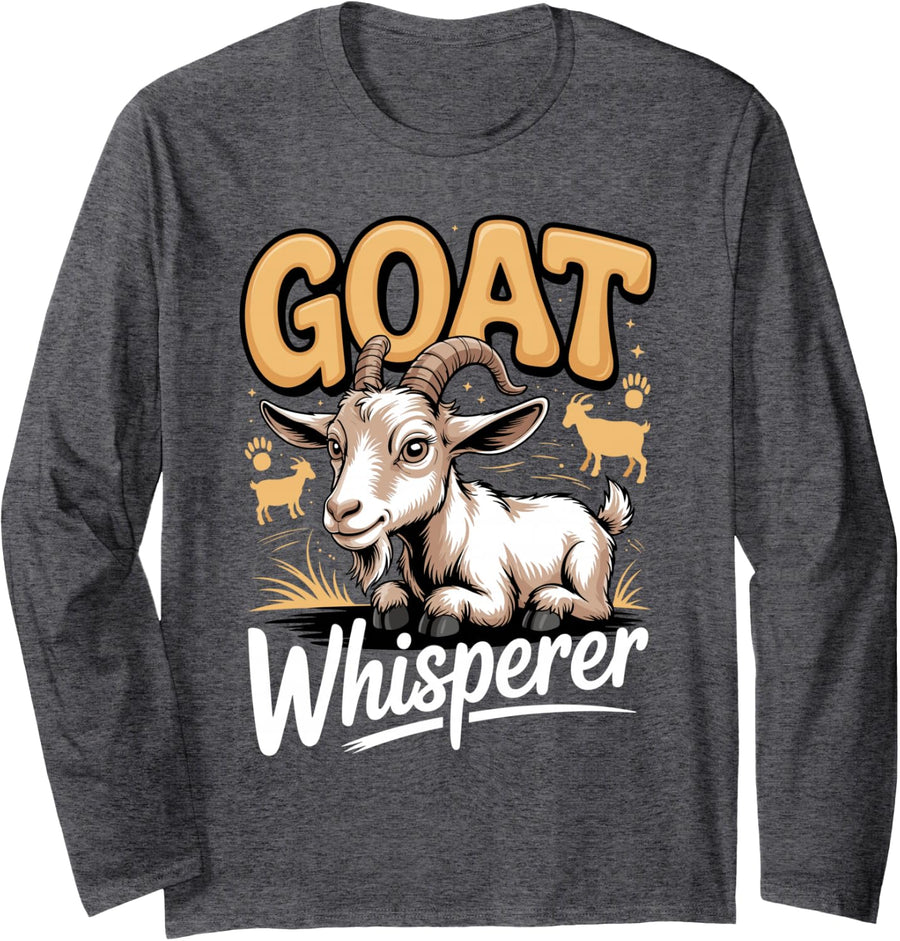 Goat Whisperer Long Sleeve T-Shirt - Adult Unisex Dark Heather Grey