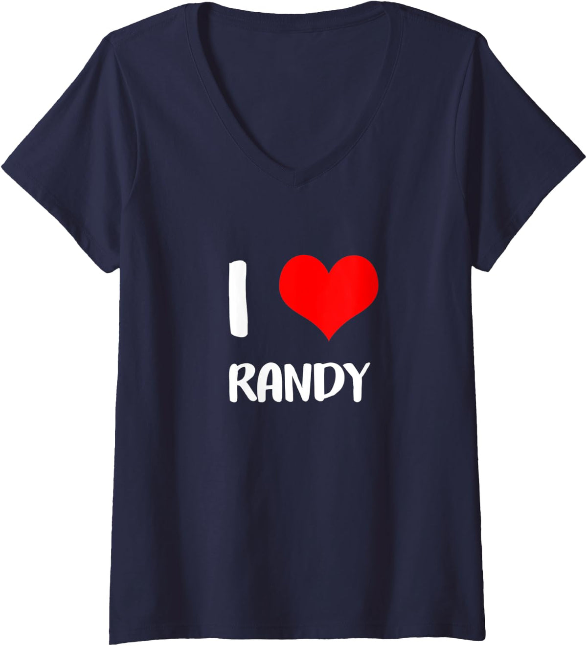 Womens I love RANDY my valentine sorry ladies guys heart belongs V-Neck T-Shirt - Navy Blue