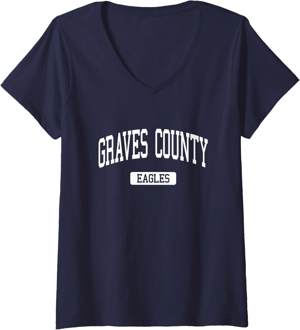 Women's Graves County High School HS Mayfield KY Varsity Sports V-Neck T-Shirt - Navy Blue
