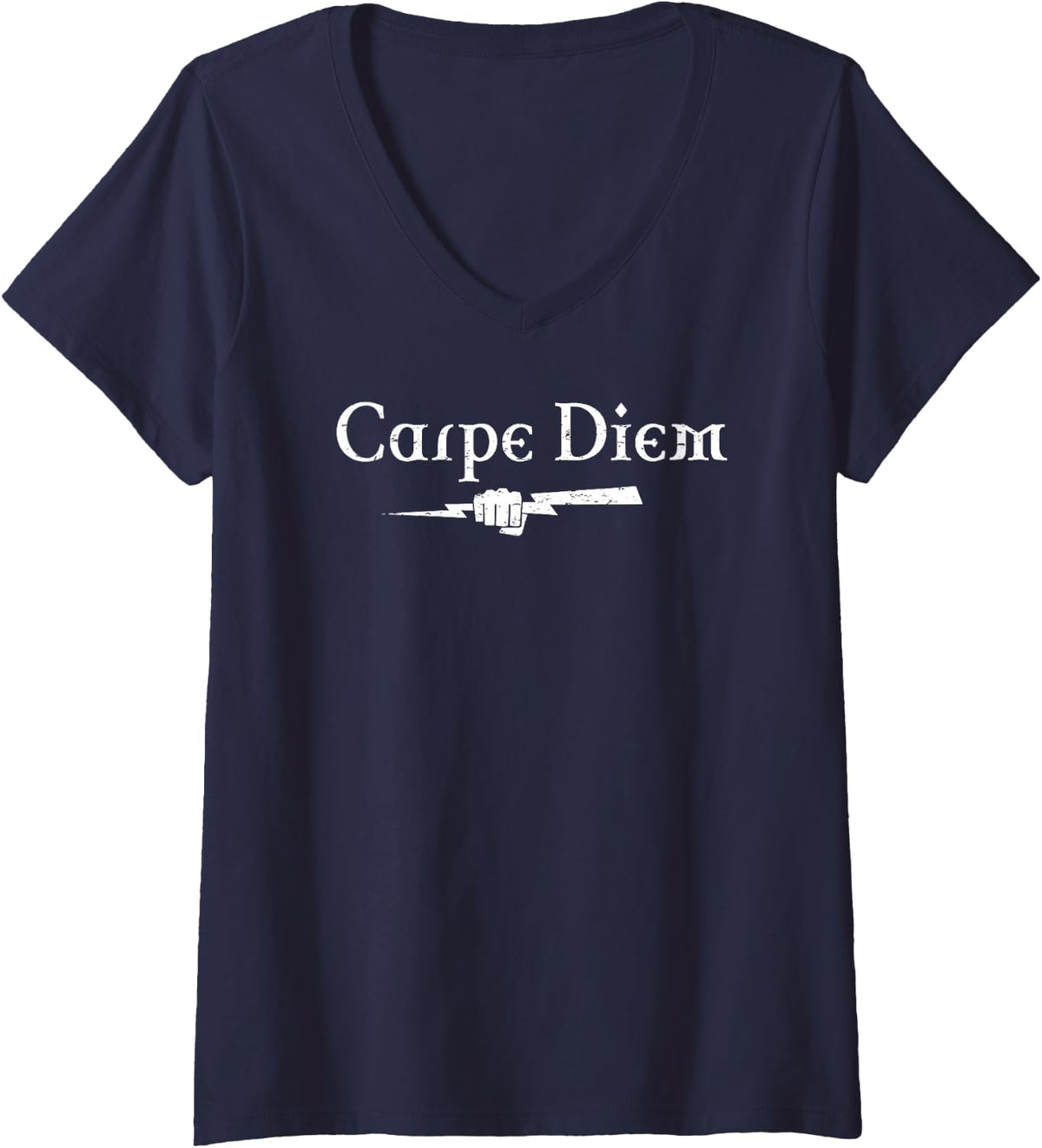 Women's Carpe Diem Celtic Lightning Bolt V-Neck T-Shirt - Navy Blue