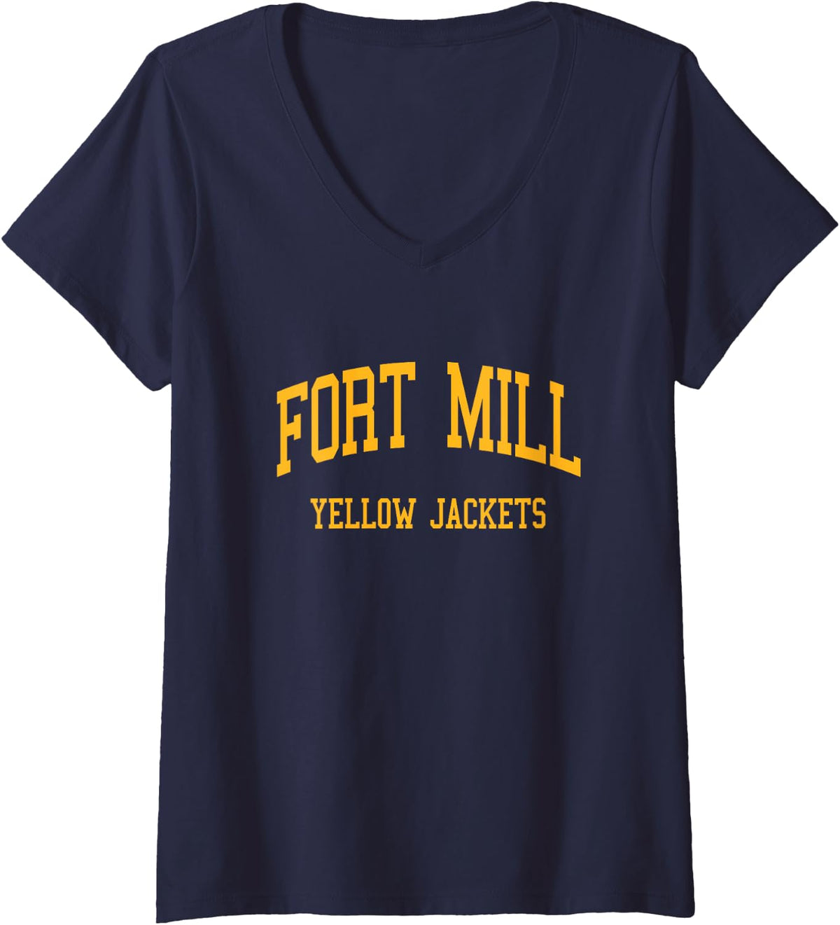 Women's Fort Mill High School HS Fort Mill SC Retro Sports V-Neck T-Shirt - Navy Blue
