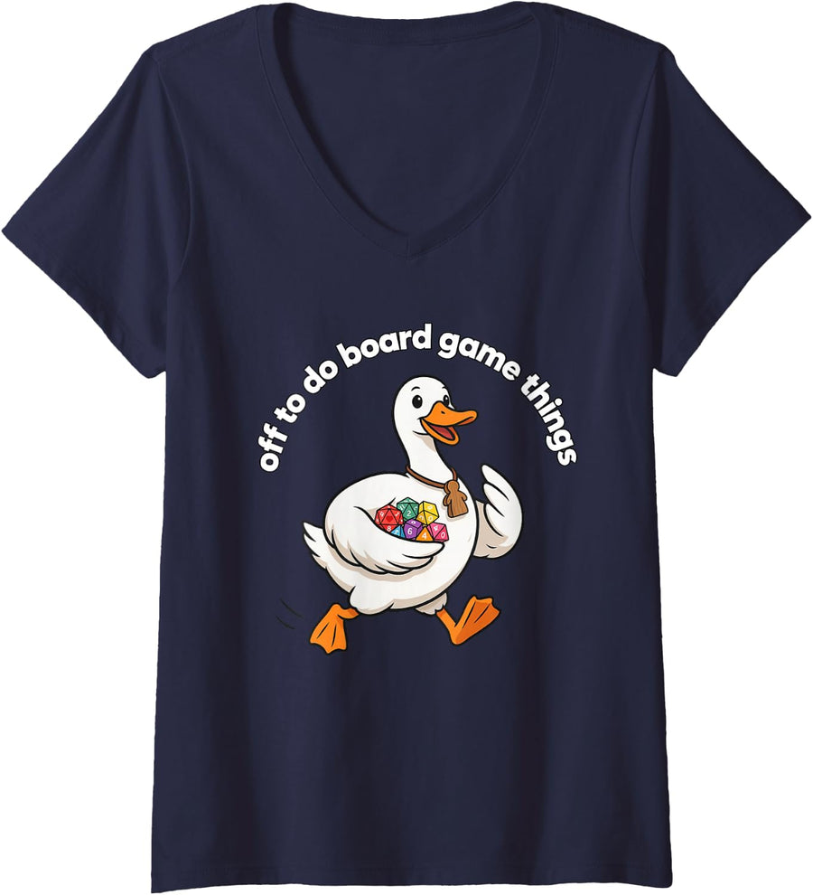 Women's Board Games Tabletop Gaming Boardgamer Board Gamers V-Neck T-Shirt - Navy Blue