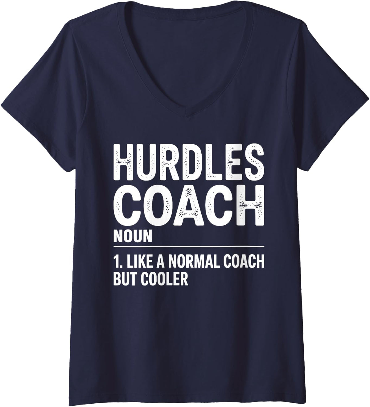 Women's Hurdle Coach Costume for Men Women Track and Field Hurdler V-Neck T-Shirt - Navy Blue