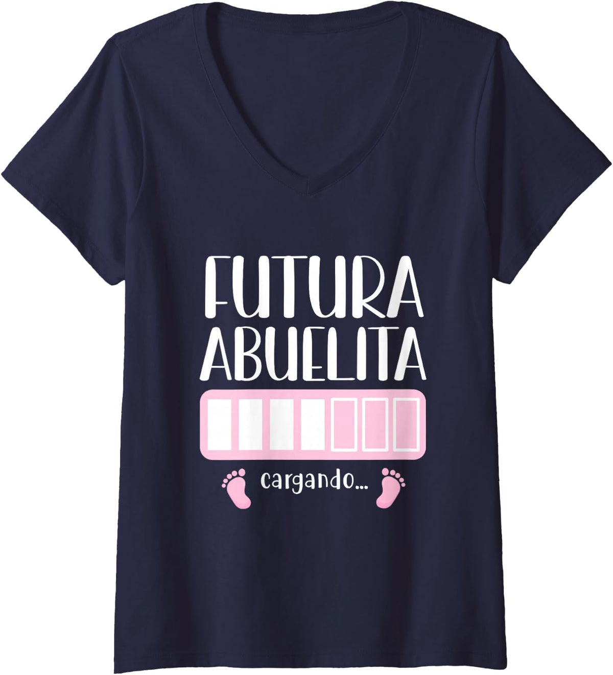 Women's Futura Abuelita Future Abuela Hispanic Grandma Pregnancy V-Neck T-Shirt - Navy Blue