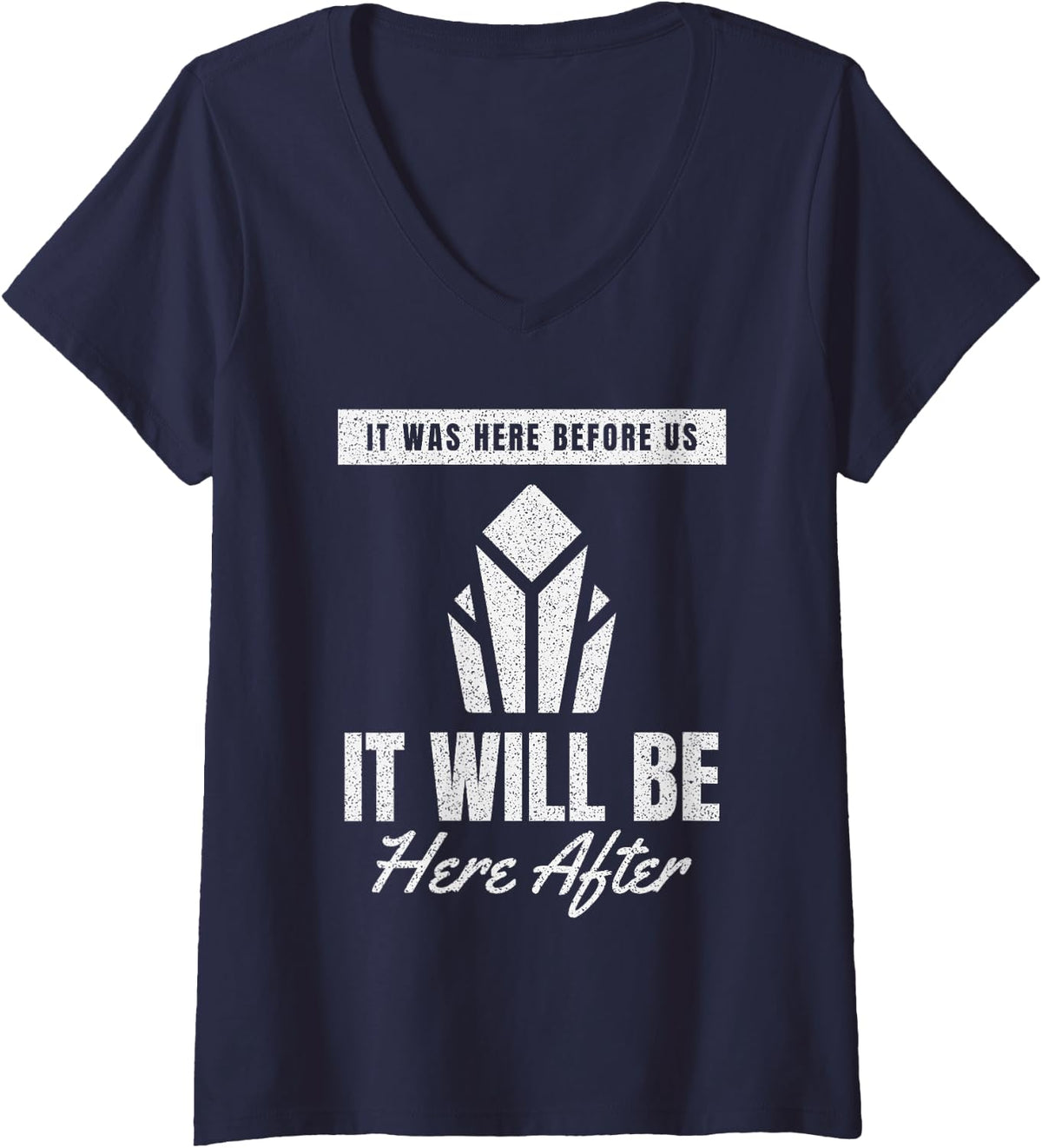 Women's Earth Science Field Work Rock Record Deep Time Geology V-Neck T-Shirt - Navy Blue