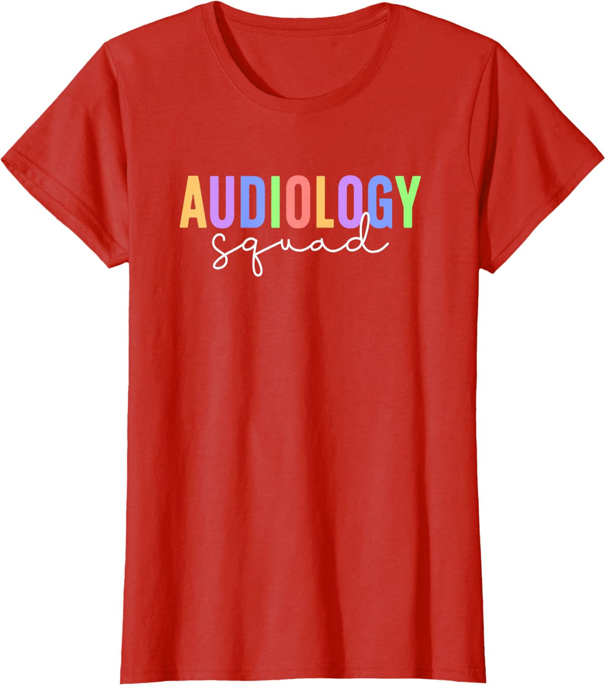 Audiology Squad Audiologist Team T-Shirt Tee For Audiologists And Hard Of Hearing Professionals - Red