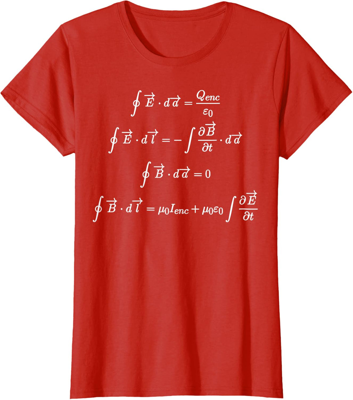 Maxwell Equations Math Lover Nerd Science T-Shirt - Red
