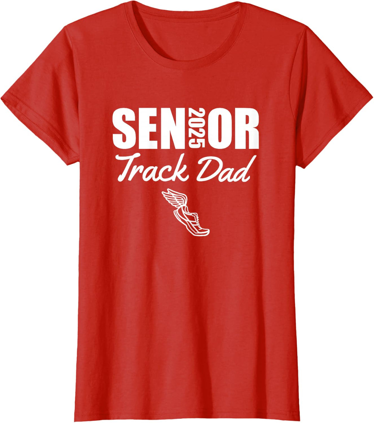 2025 Senior Track Dad Class of 2025 Parent Run Jump Throw T-Shirt - Red