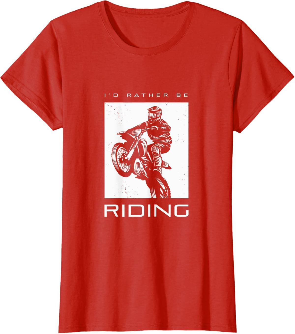 I'd Rather Be Riding Dirt Bike Motocross Apparel - Motocross T-Shirt - Red