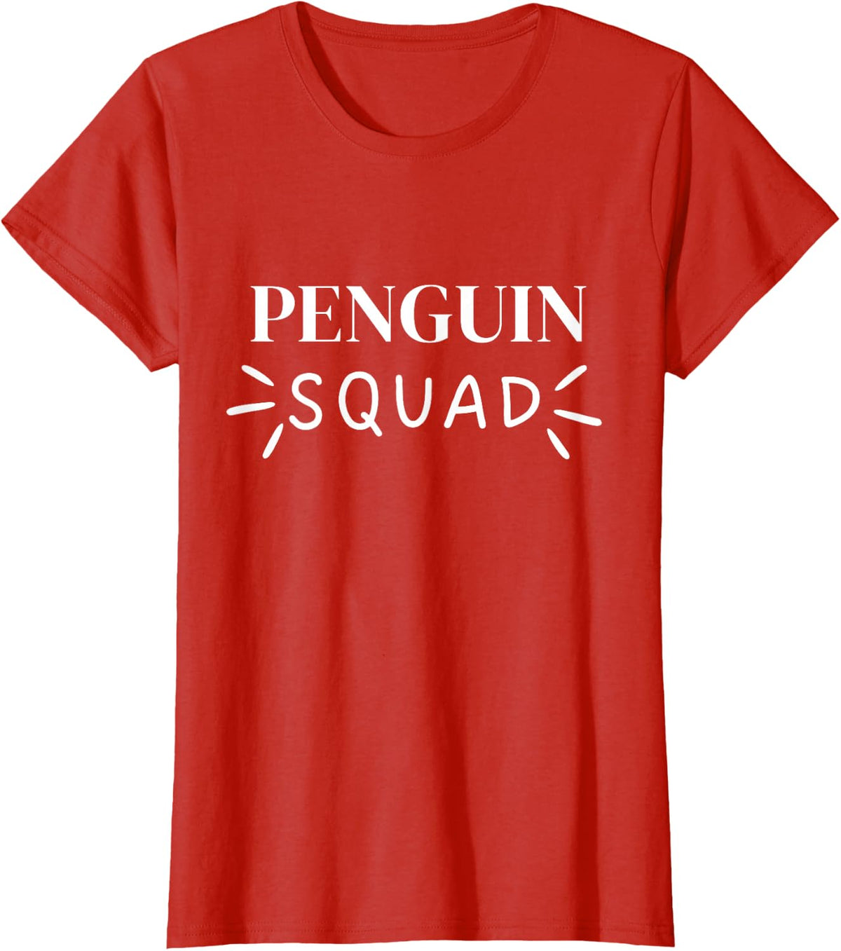 Penguin Squad Cute Animal Lover Team T-Shirt - Red