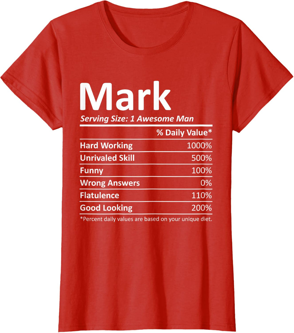MARK Nutrition Funny Birthday Personalized Name Gift Idea T-Shirt - Red