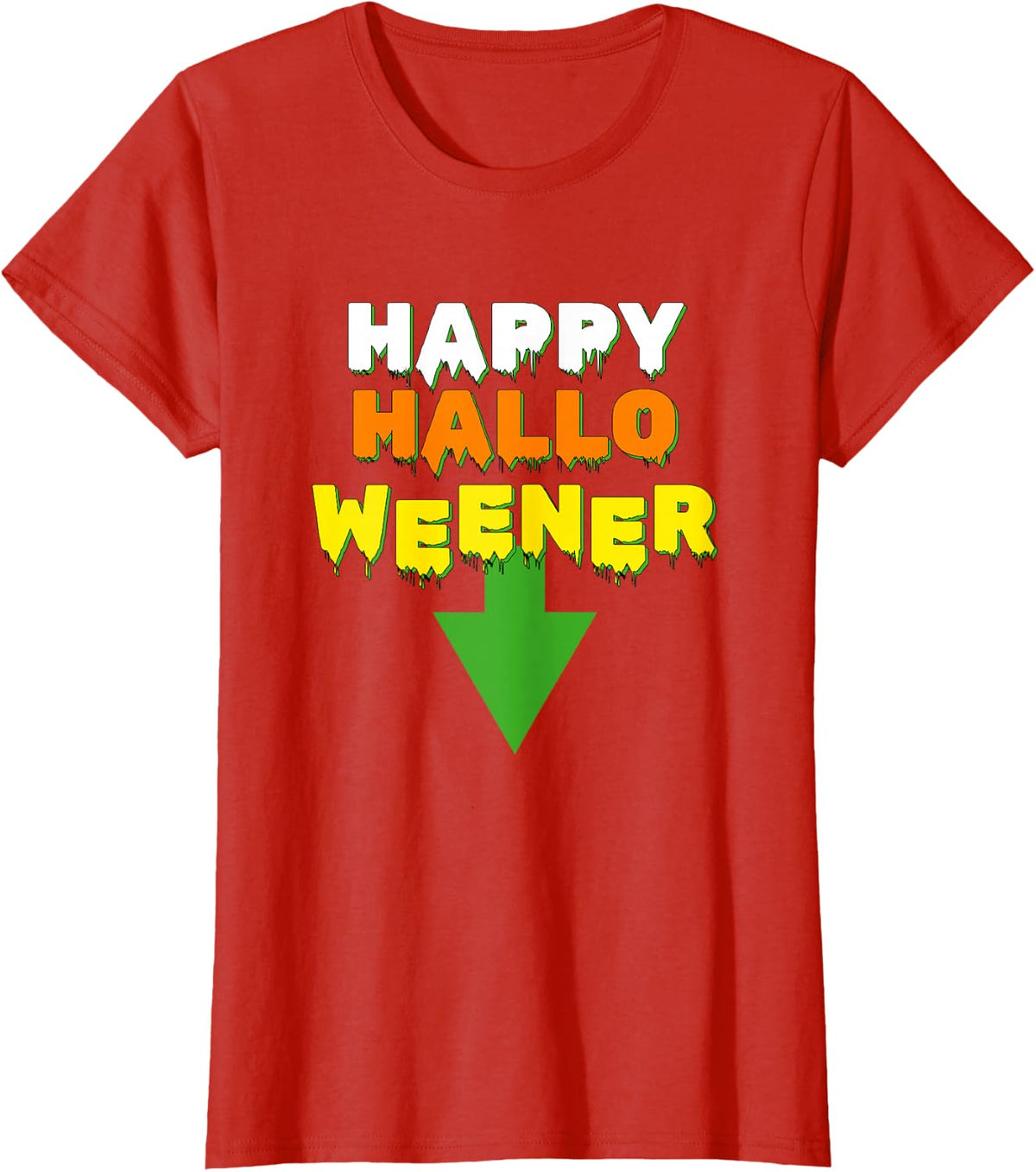 Happy Hallo Weener – Spooky Season Dachshund Weiner Dog Men Women T-Shirt - Red