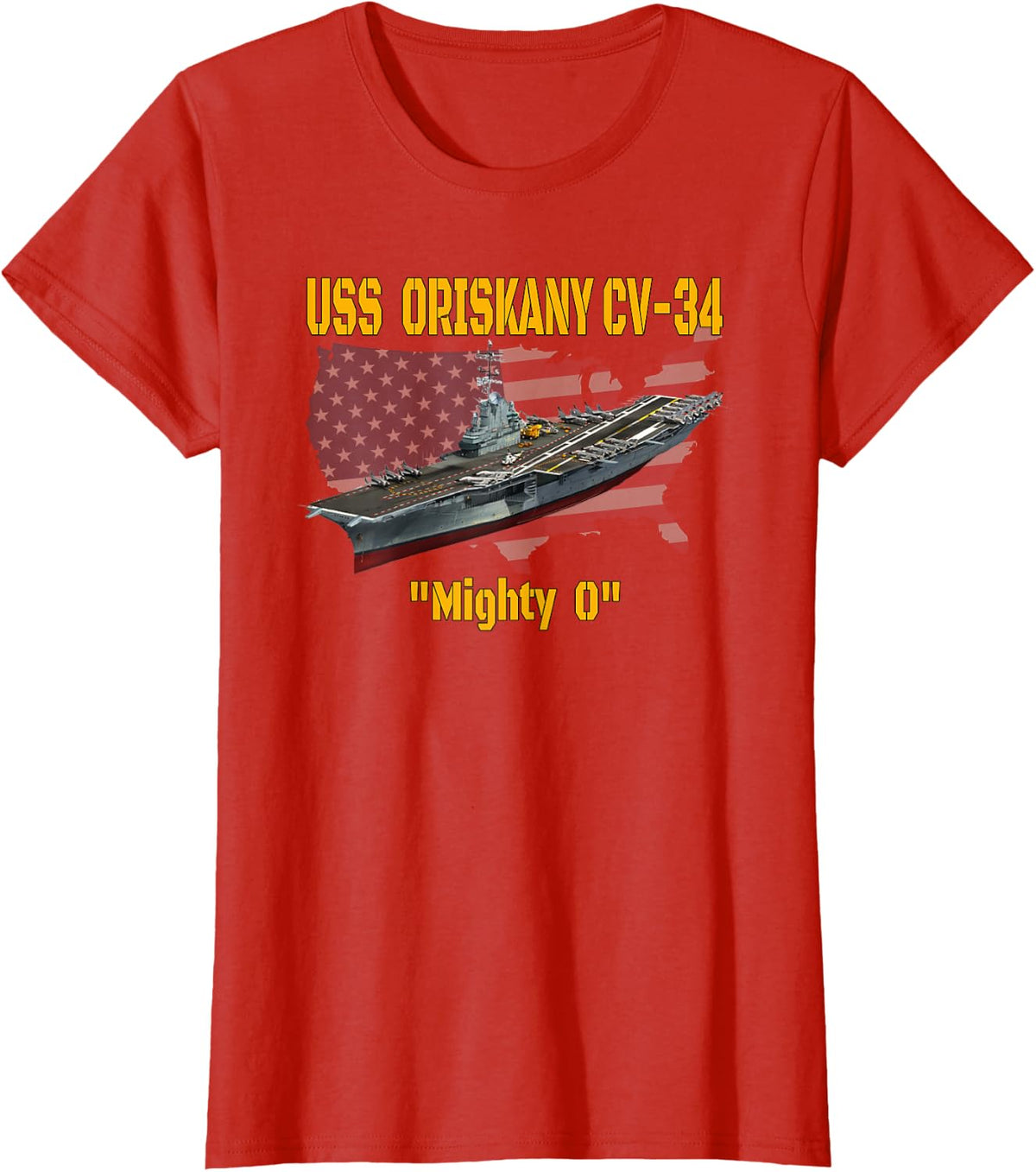 Aircraft Carrier USS Oriskany CV-34 Veteran Day Father Day T-Shirt - Red