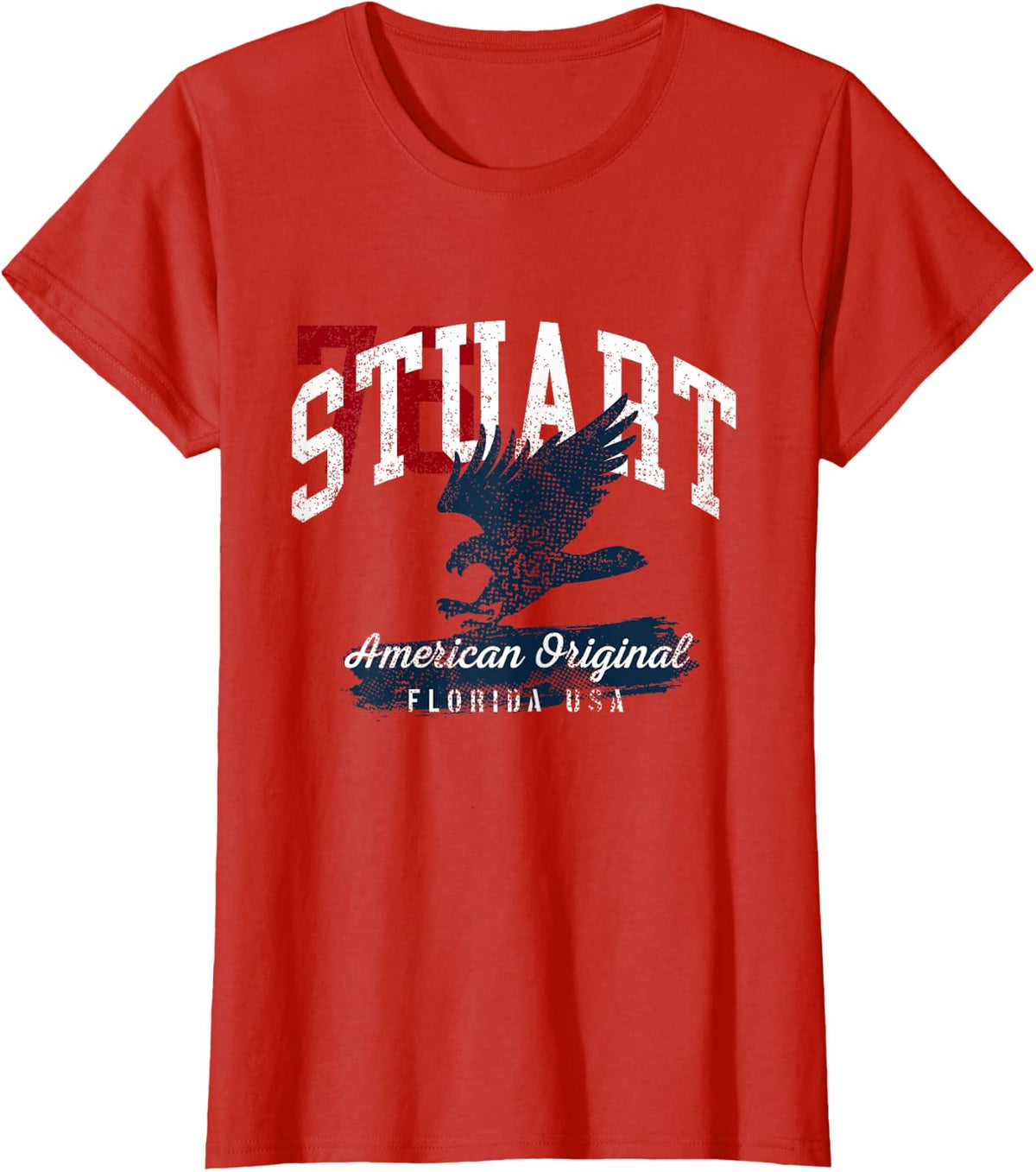 Stuart Florida Vintage Patriotic Sports Design T-Shirt - Red