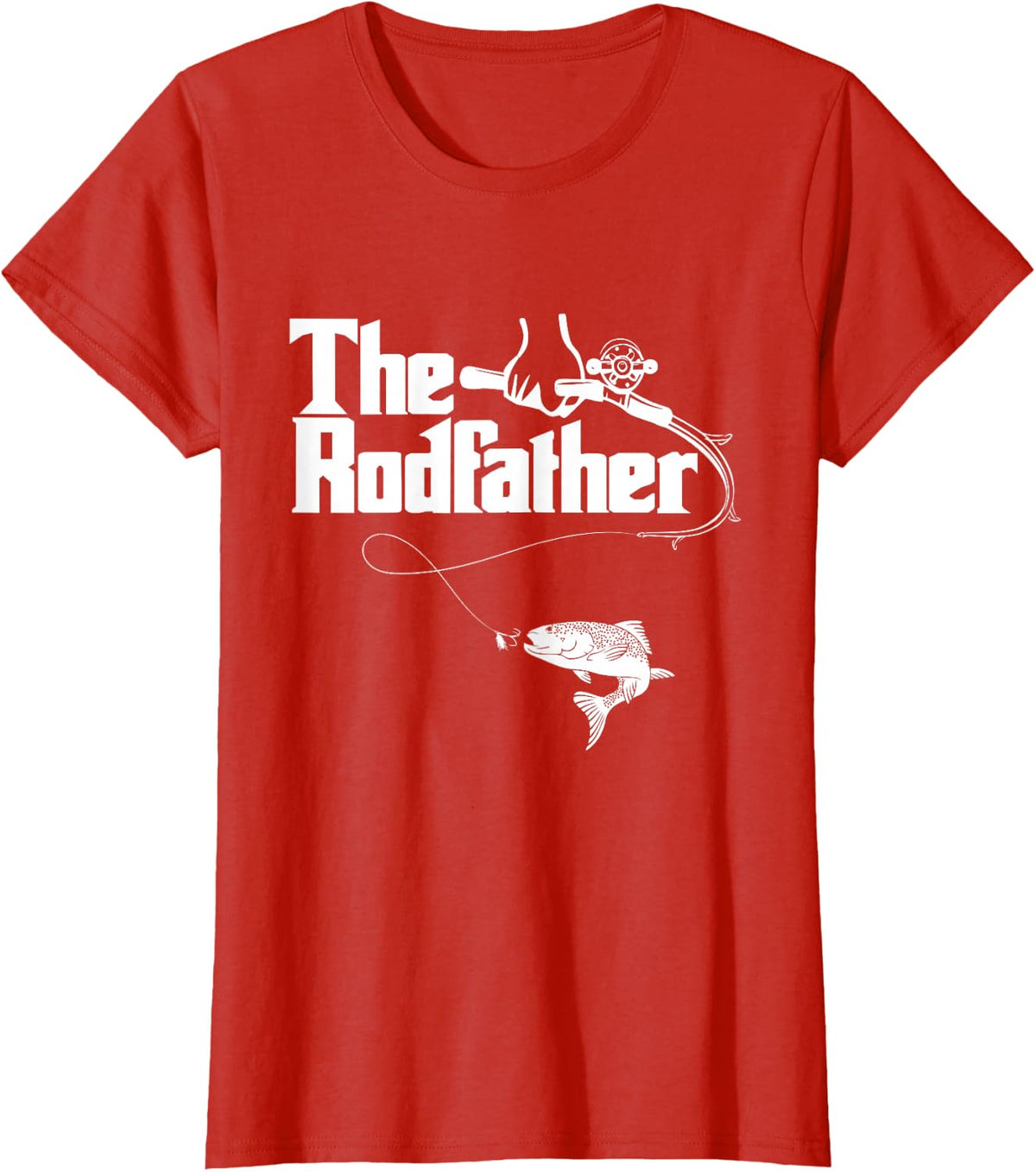 Funny Fishing - The Rodfather T-Shirt - Red