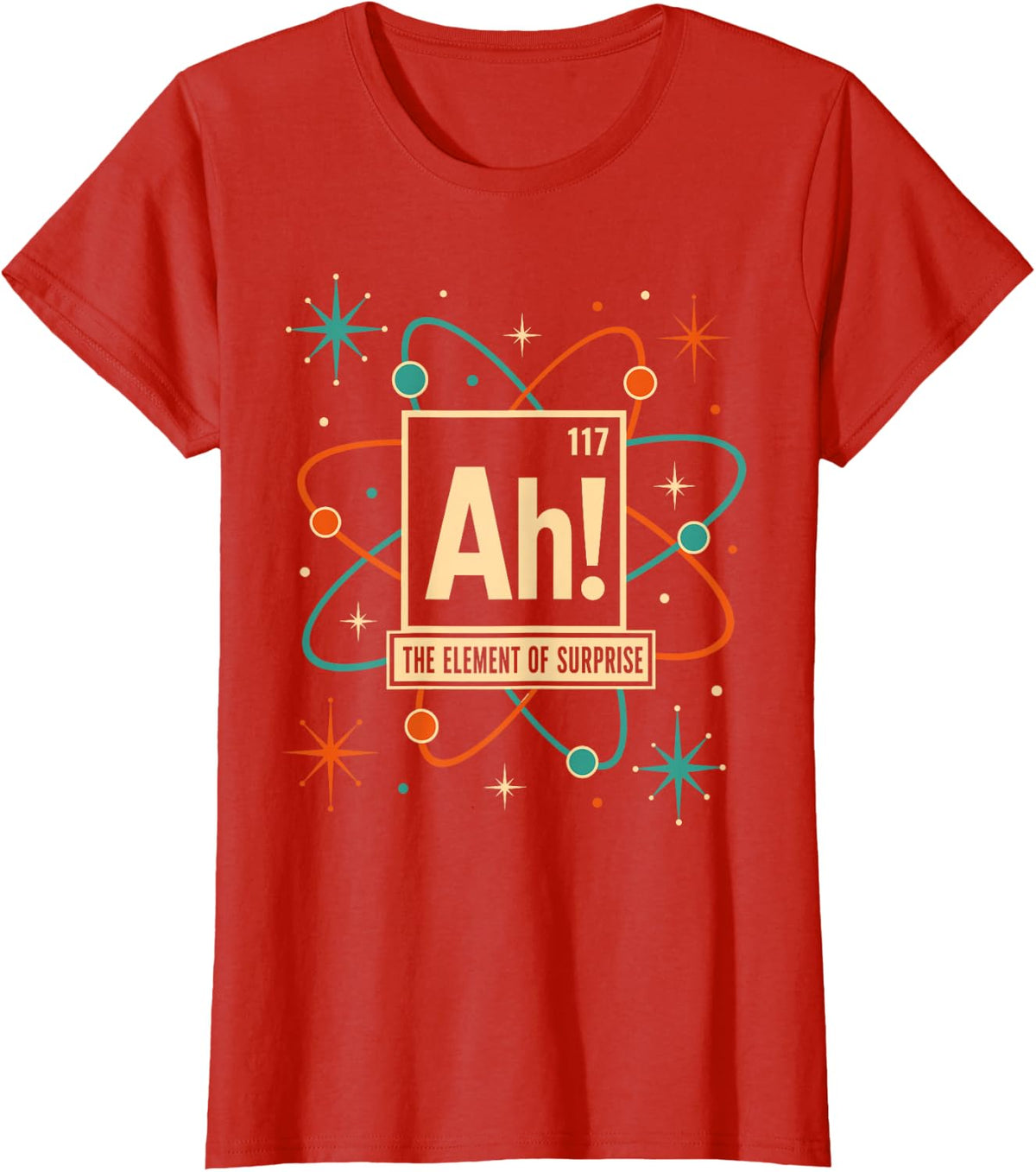 Ah the Element of Surprise Chemistry Atomic T-Shirt - Red