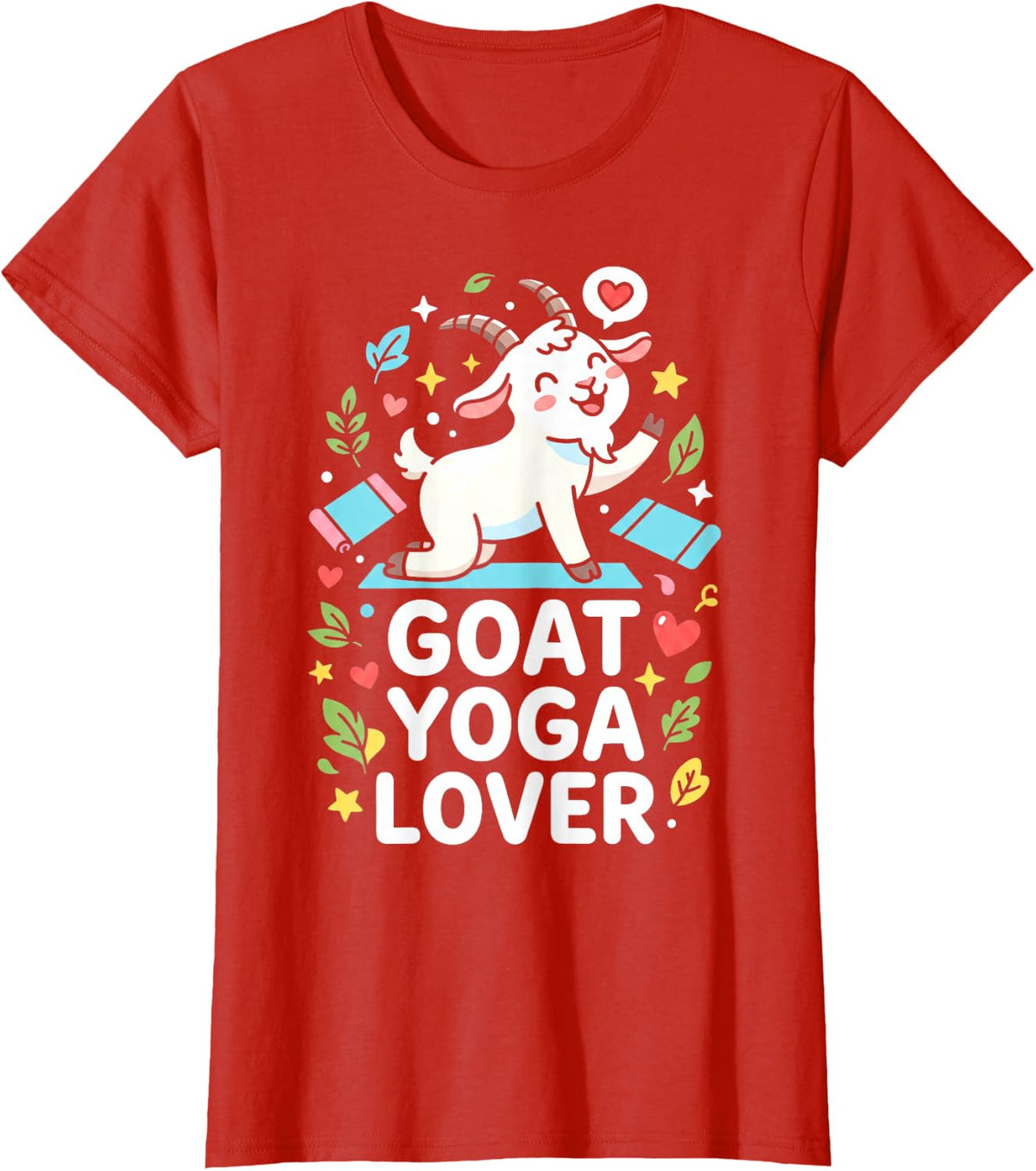 Goat Yoga Lover Funny T-Shirt - Red