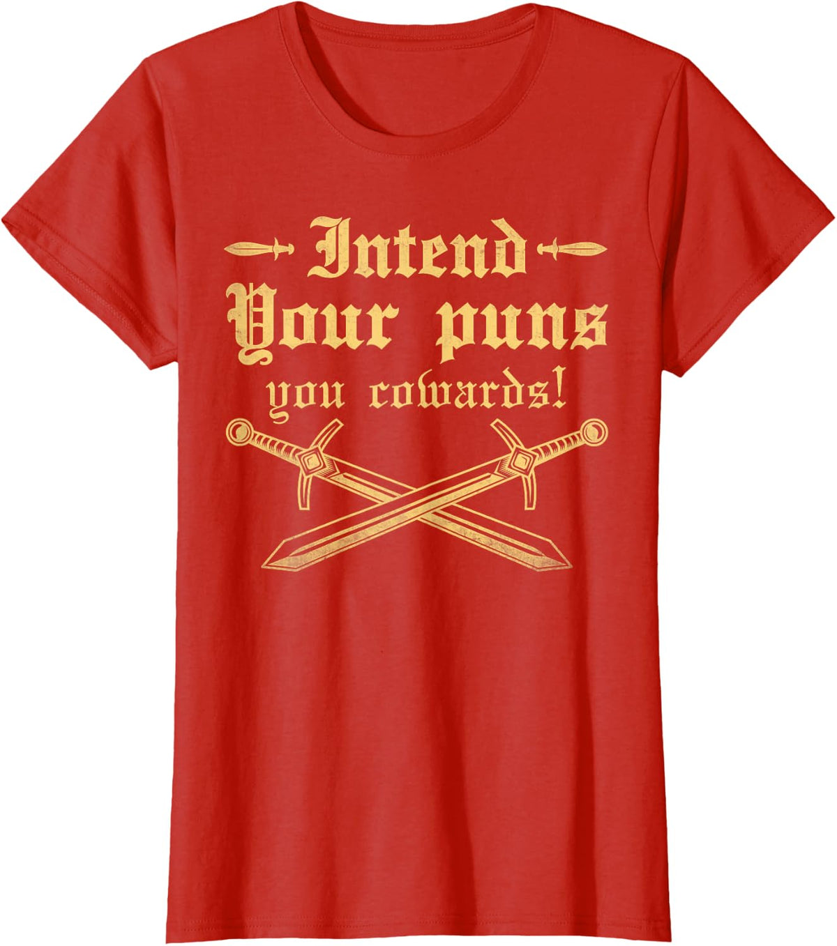 Funny pun Unisex-Adults T-Shirt Black Small - Red