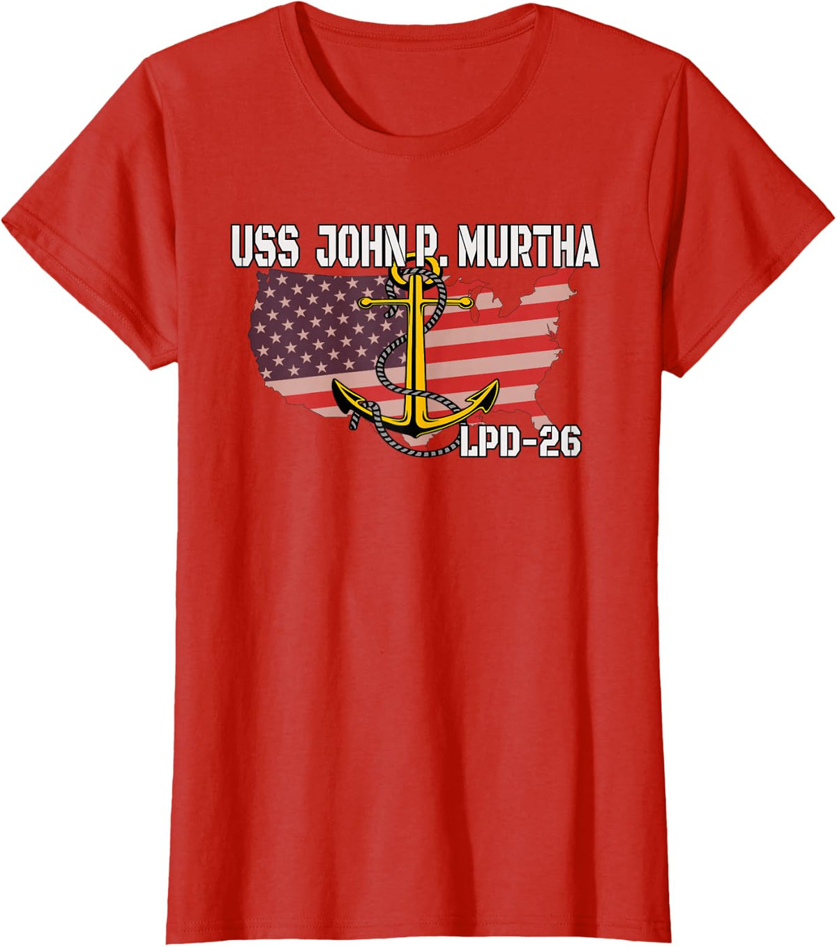 USS John P. Murtha LPD-26 Landing Platform Dock Veterans Day T-Shirt - Red