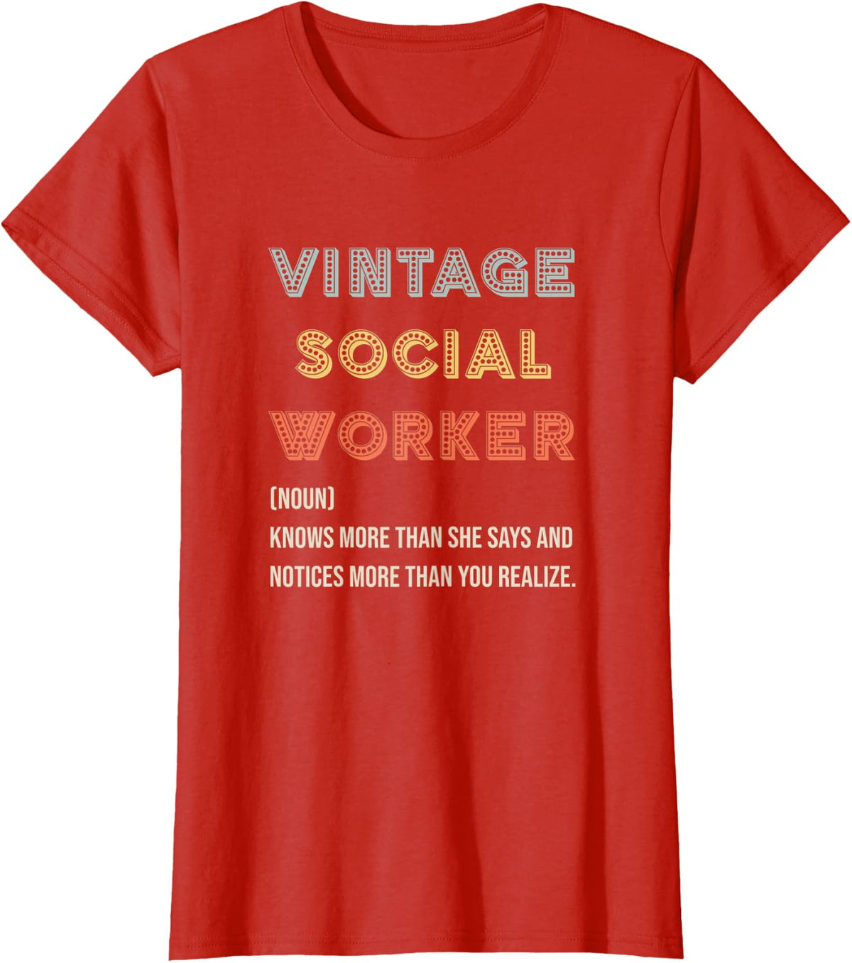 Retro Social Worker Definition Public Servant Caseworker T-Shirt - Red