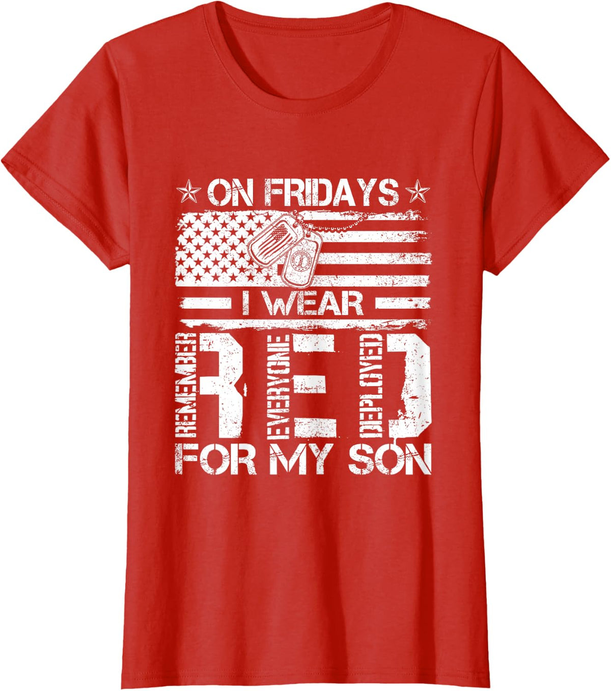 Proud Army National Guard Mom On Fridays I We Wear Red T-Shirt - Red