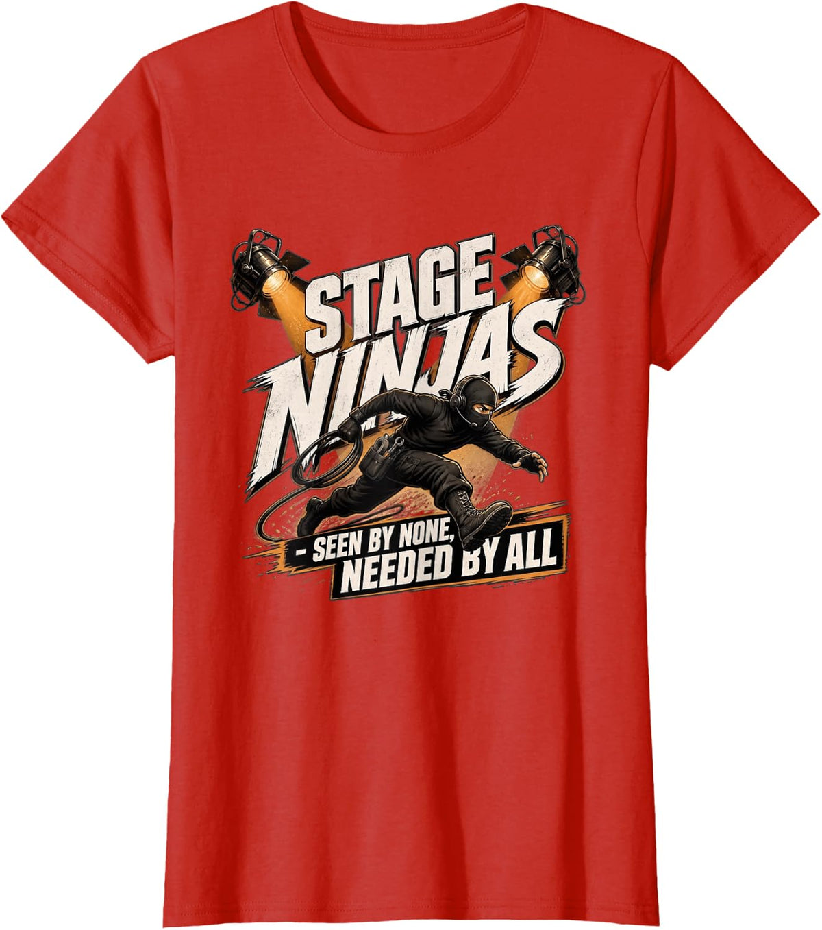 Stage Ninja Crew Seen By None Needed By All T-Shirt - Red