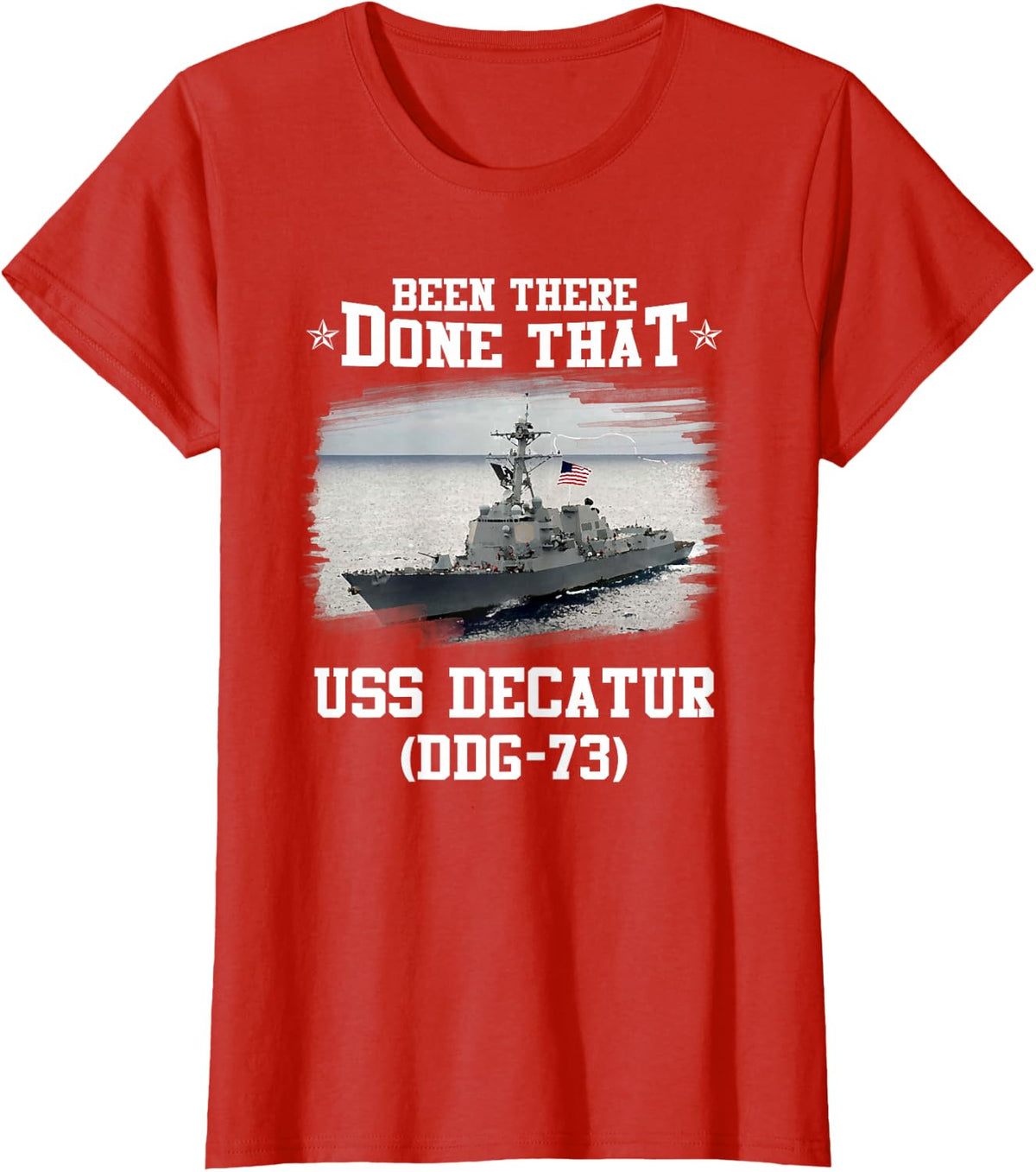 USS Decatur DDG-73 Veterans Day Father Day Gift T-Shirt - Red