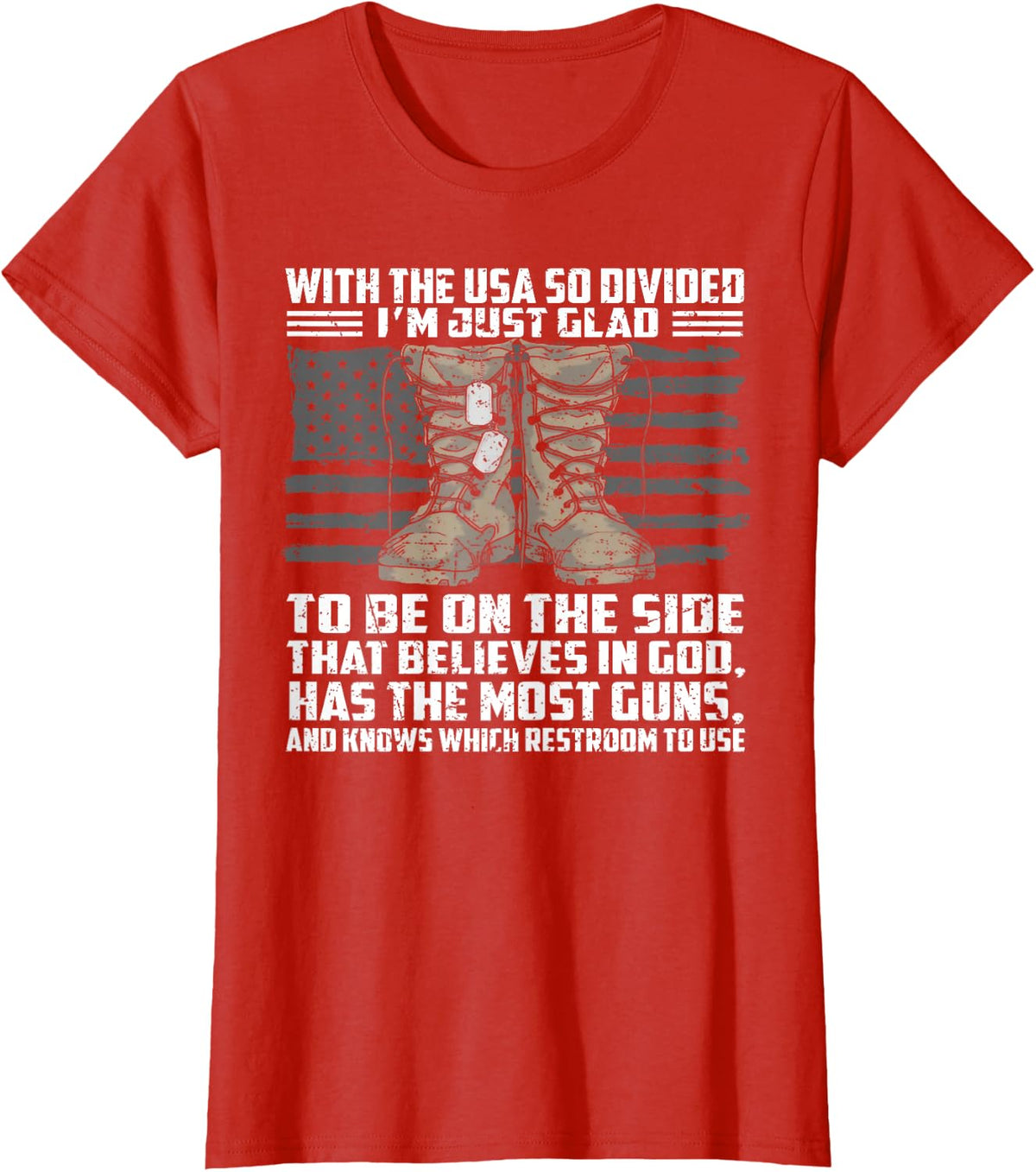 With The Usa So Divided I'm Just Glad To Be On The Side That T-Shirt - Red
