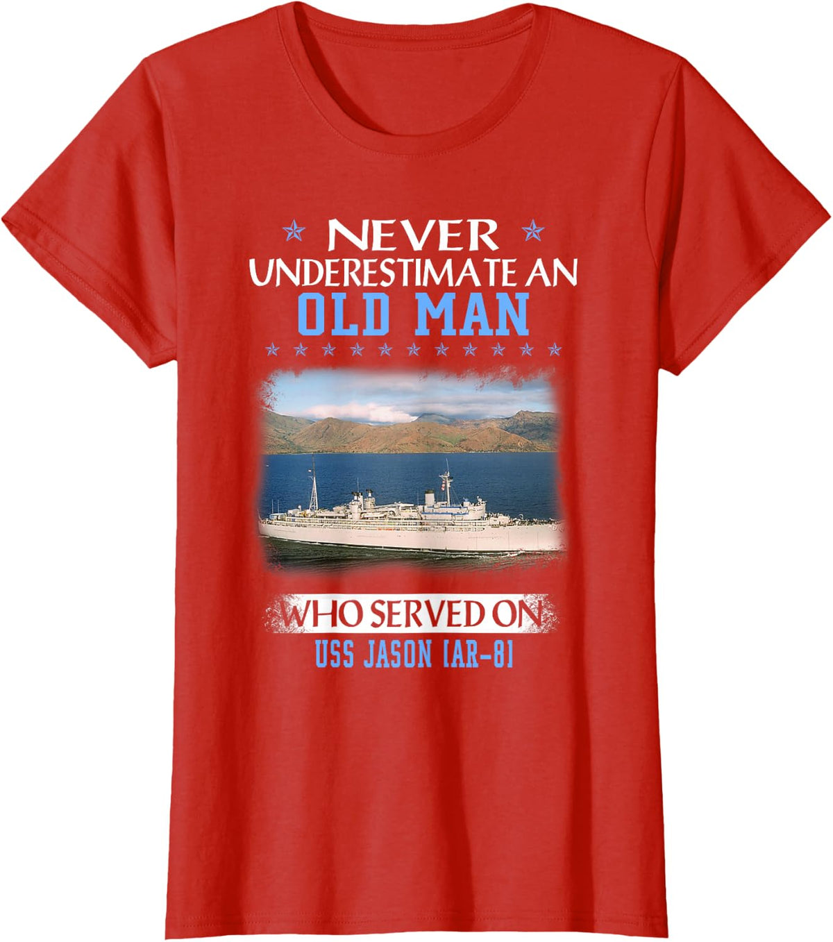 USS Jason AR-8 Veterans Day Father Day T-Shirt - Red