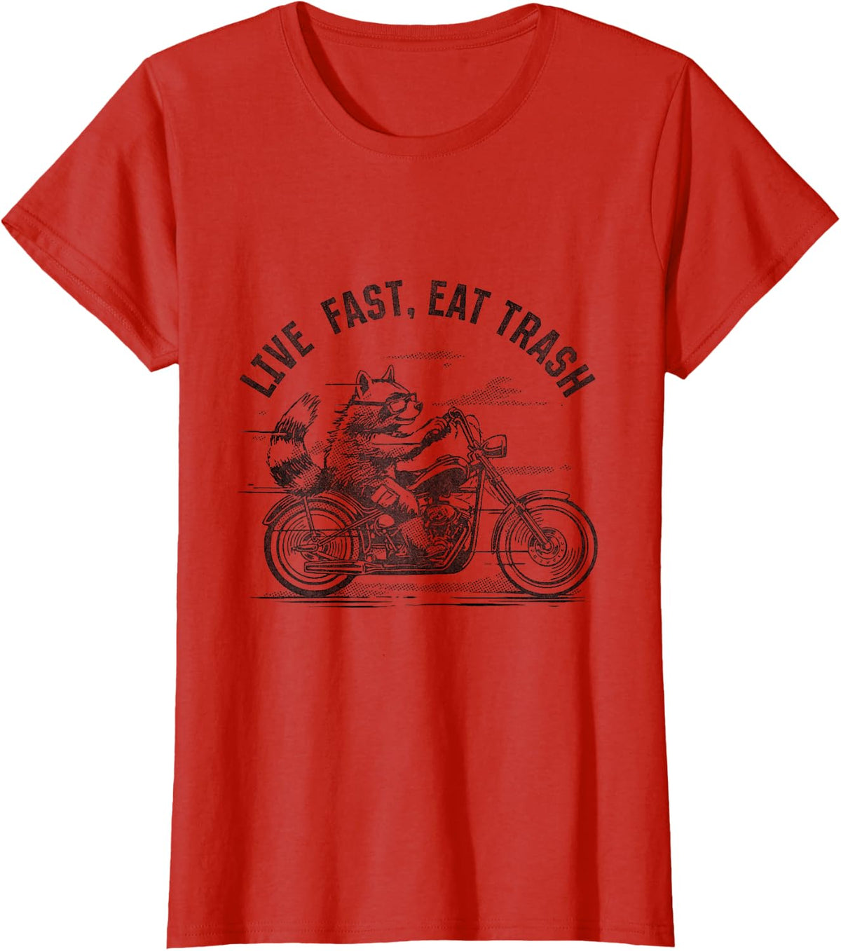 Raccoon Live Fast Eat Trash Shirt Trash Panda Raccoon Lover T-Shirt - Red