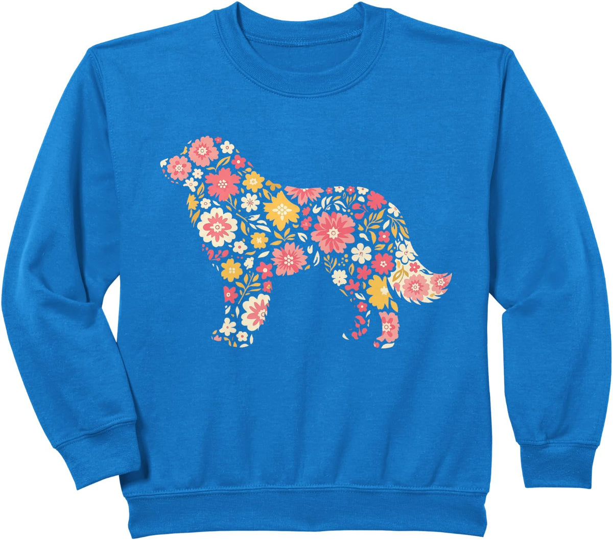 Great Pyrenees Floral Sweatshirt - Royal Blue