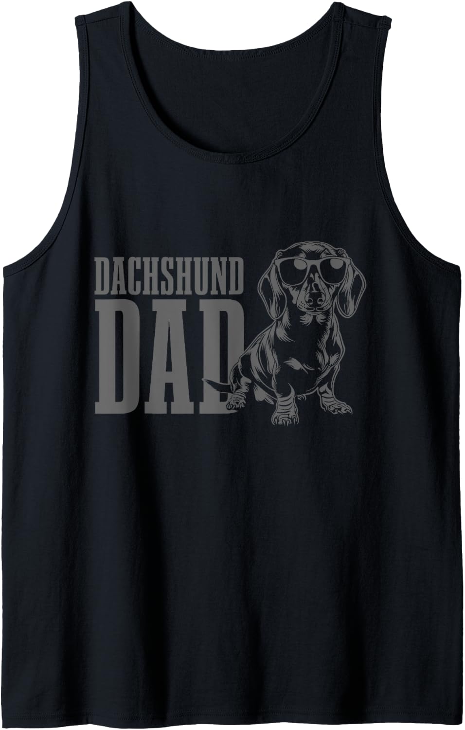Mens Dachshund Dad Wiener Dog Funny Tank Top - Black